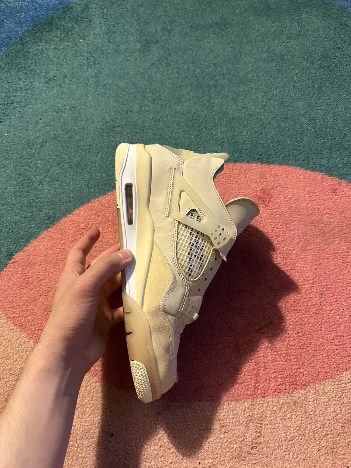 Jordan Brand × Off-White Off White x Air Jordan 4 Retro SP Sail Womens Size US 11.5 / EU 44-45 - 10 Thumbnail