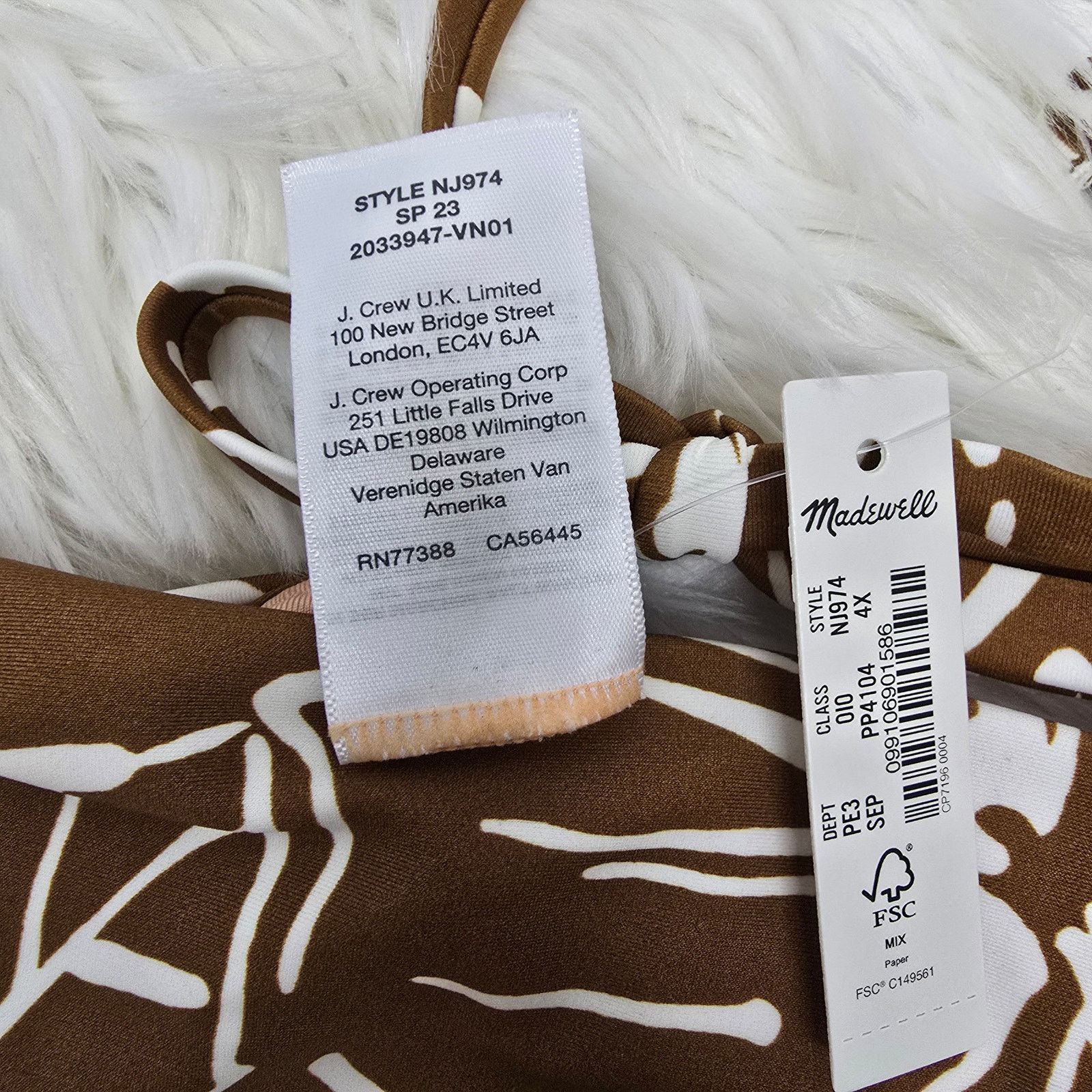 Madewell MADEWELL Plus Tie-Back Bikini Top in Abstract Flora Size 4X Size ONE SIZE - 11 Thumbnail