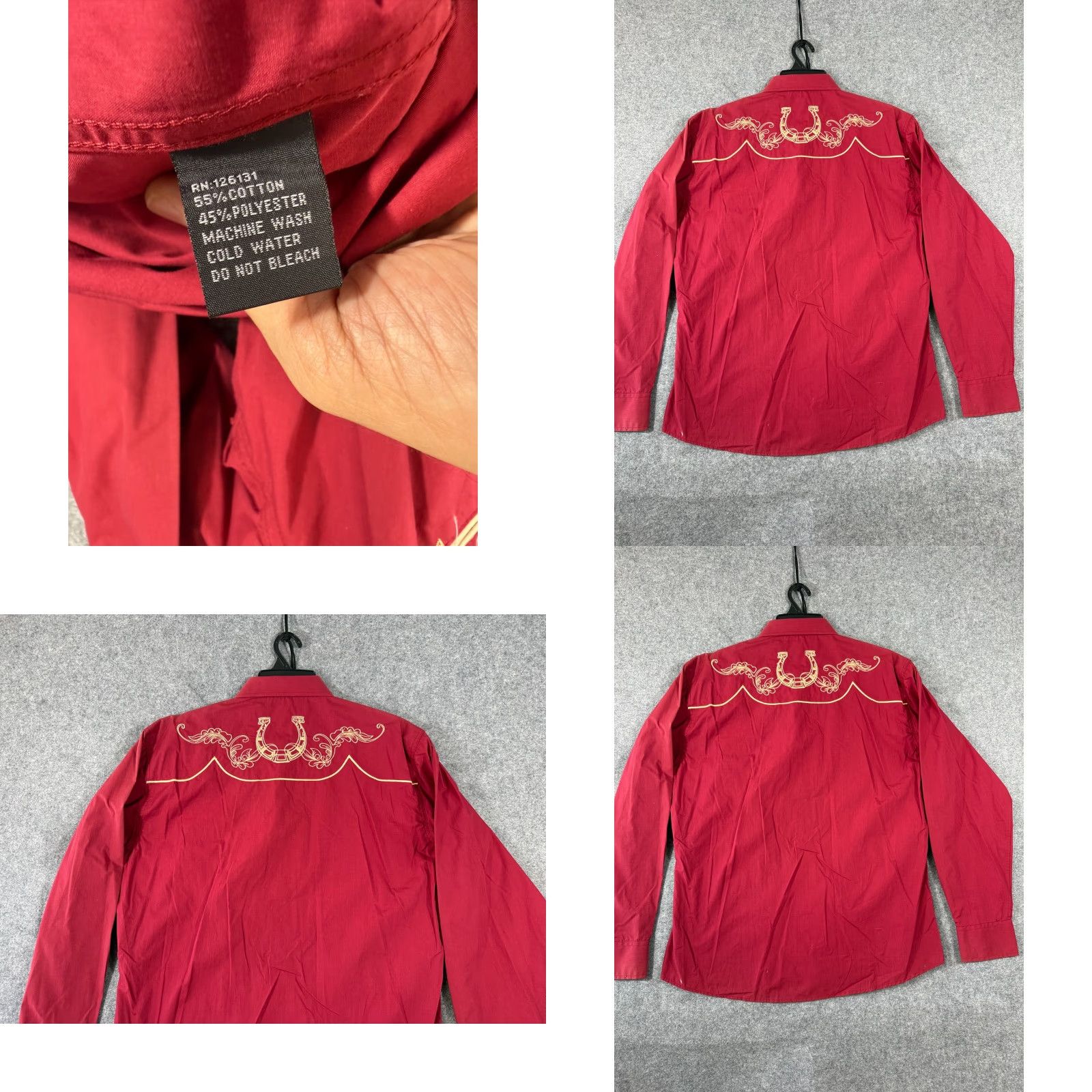 Vintage Patron Cito Red Label Western Shirt Mens XL Red Embroidered Pearl Snap NWT Size US XL / EU 56 / 4 - 8 Thumbnail