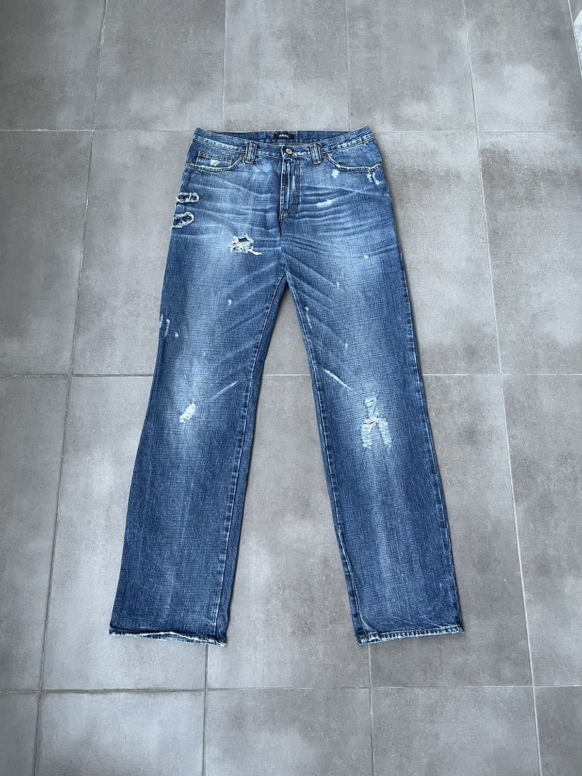 Versace Versace Jeans Couture Distressed Light Indigo Denim Pants Size US 32 / EU 48 - 2 Thumbnail