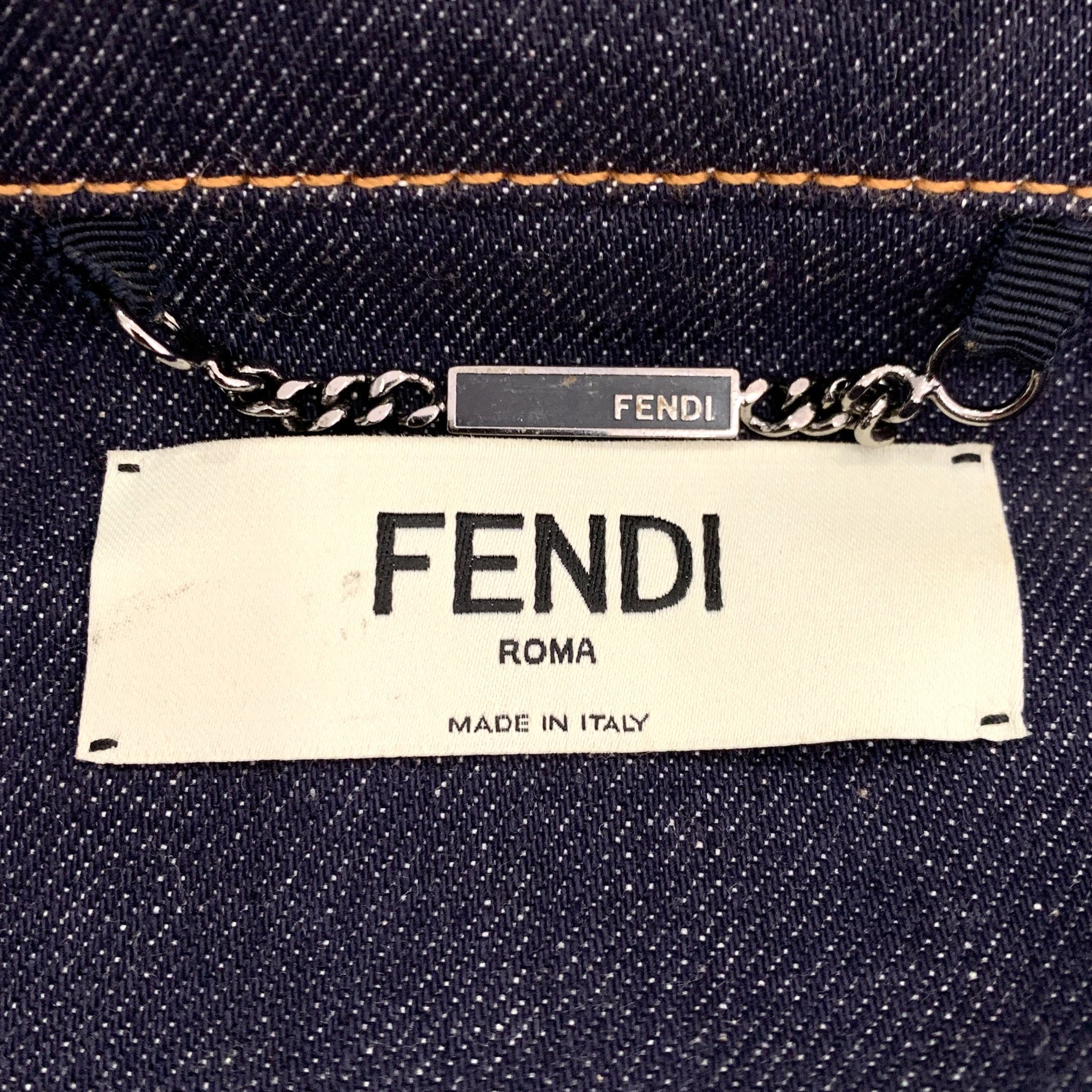 Fendi Fendi Pearl Embroidered Denim Coat Size S / US 4 / IT 40 - 5 Thumbnail