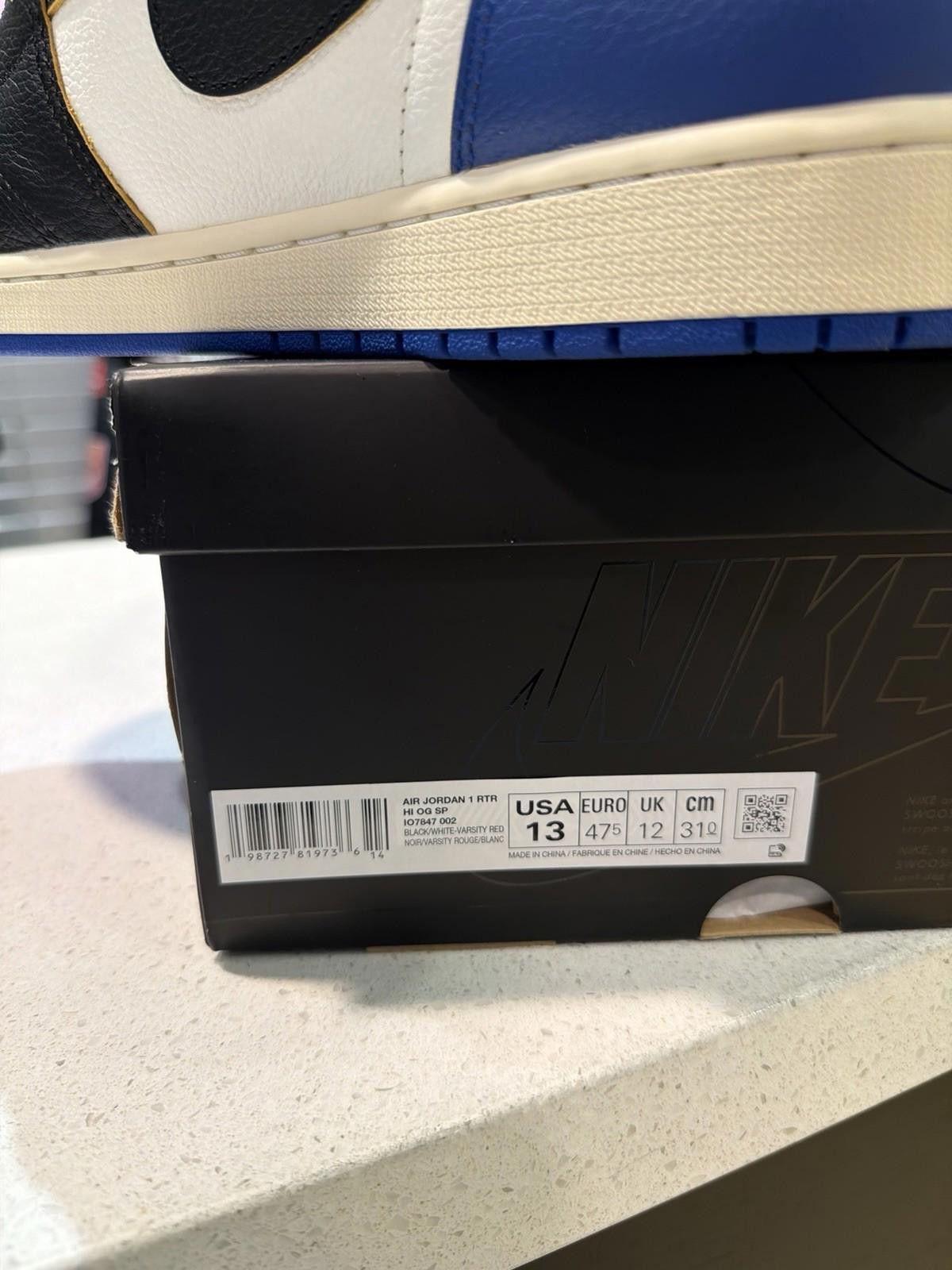 Jordan Brand Air Jordan 1 x Union x Fragment Black and Varsity Red (13) Size US 13 / EU 46 - 11 Thumbnail