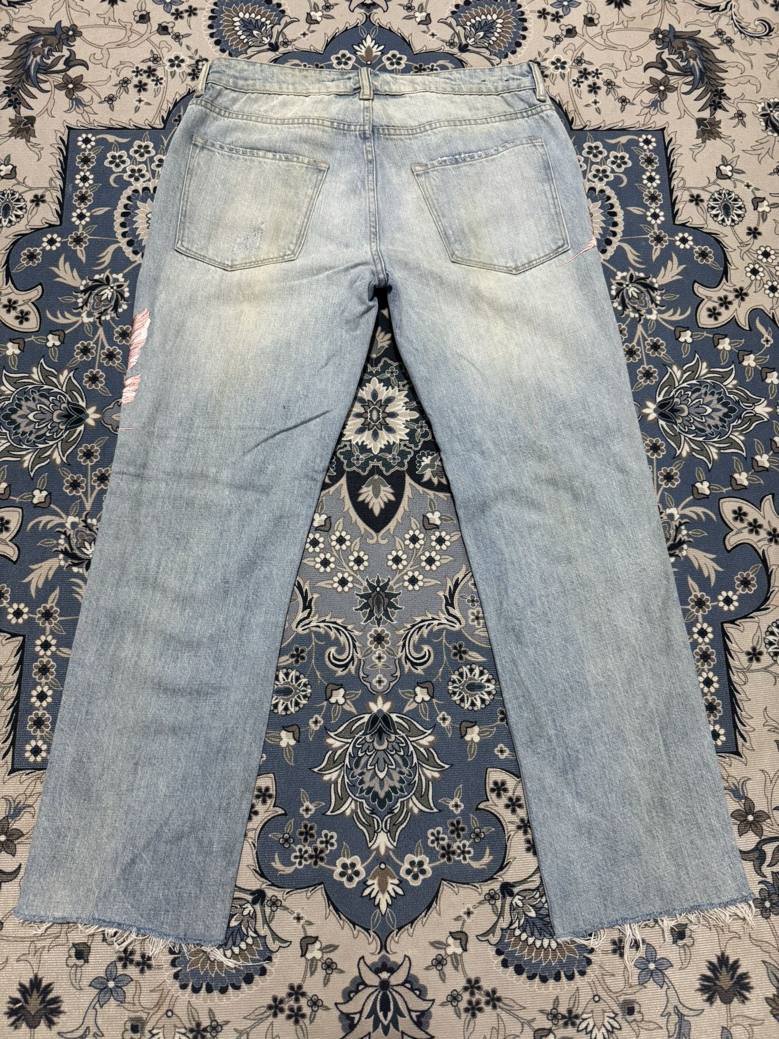 Allsaints ALLSAINTS Alana Birds Embroidered Boyfriend Jeans in Indigo Size 32" / US 10 / IT 46 - 2 Thumbnail
