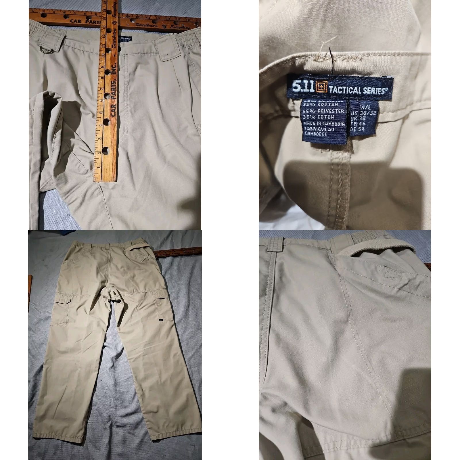 Vintage 511 Tactical Pants Mens 38x32 Beige Taclite Pro Ripstop Cargo Pocket Straight Size US 38 / EU 54 - 9 Thumbnail