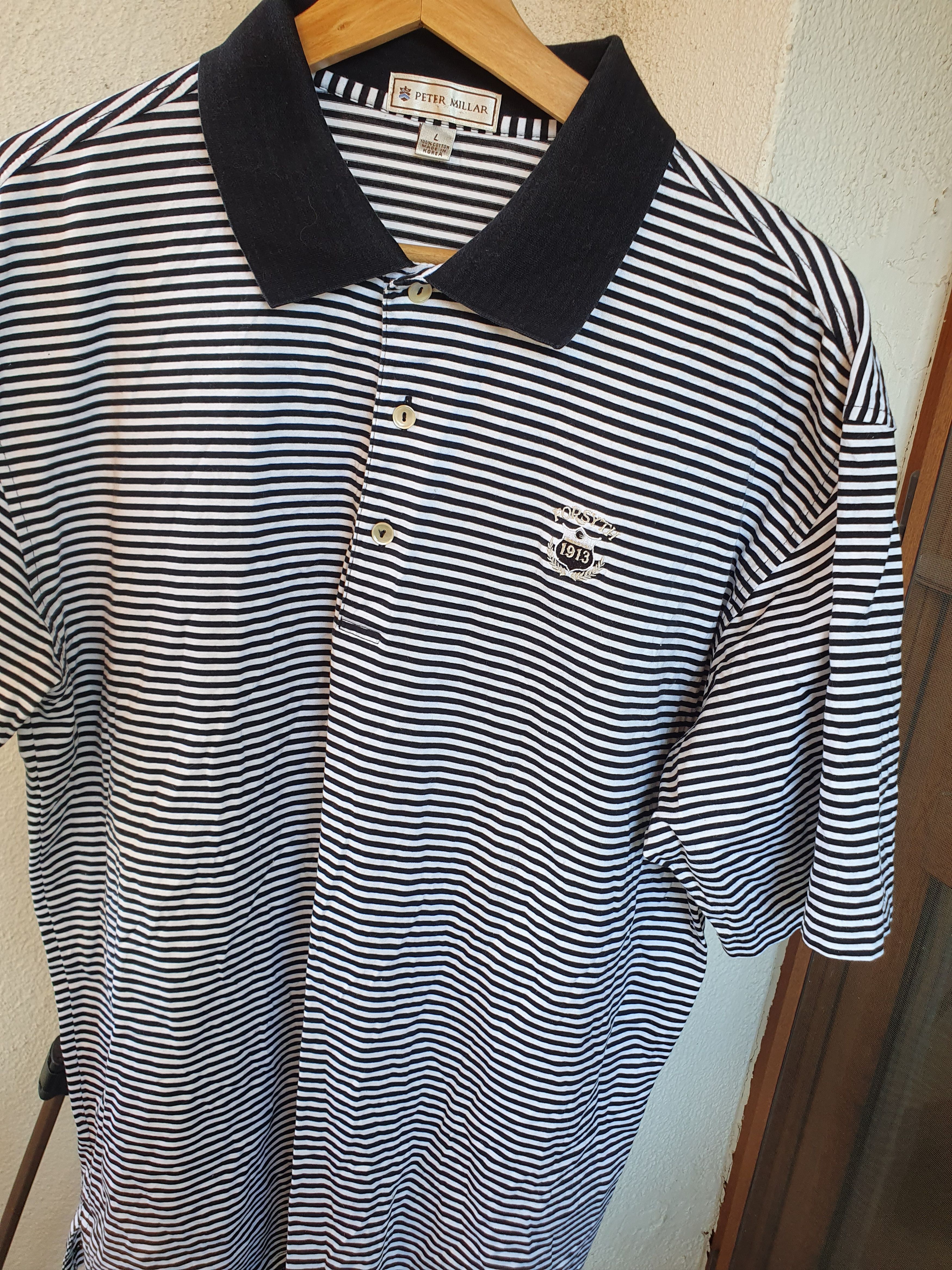 Peter Millar Peter Millar Forsyth Golf Course Striped Polo t-shirt sz L Size US L / EU 52-54 / 3 - 6 Thumbnail