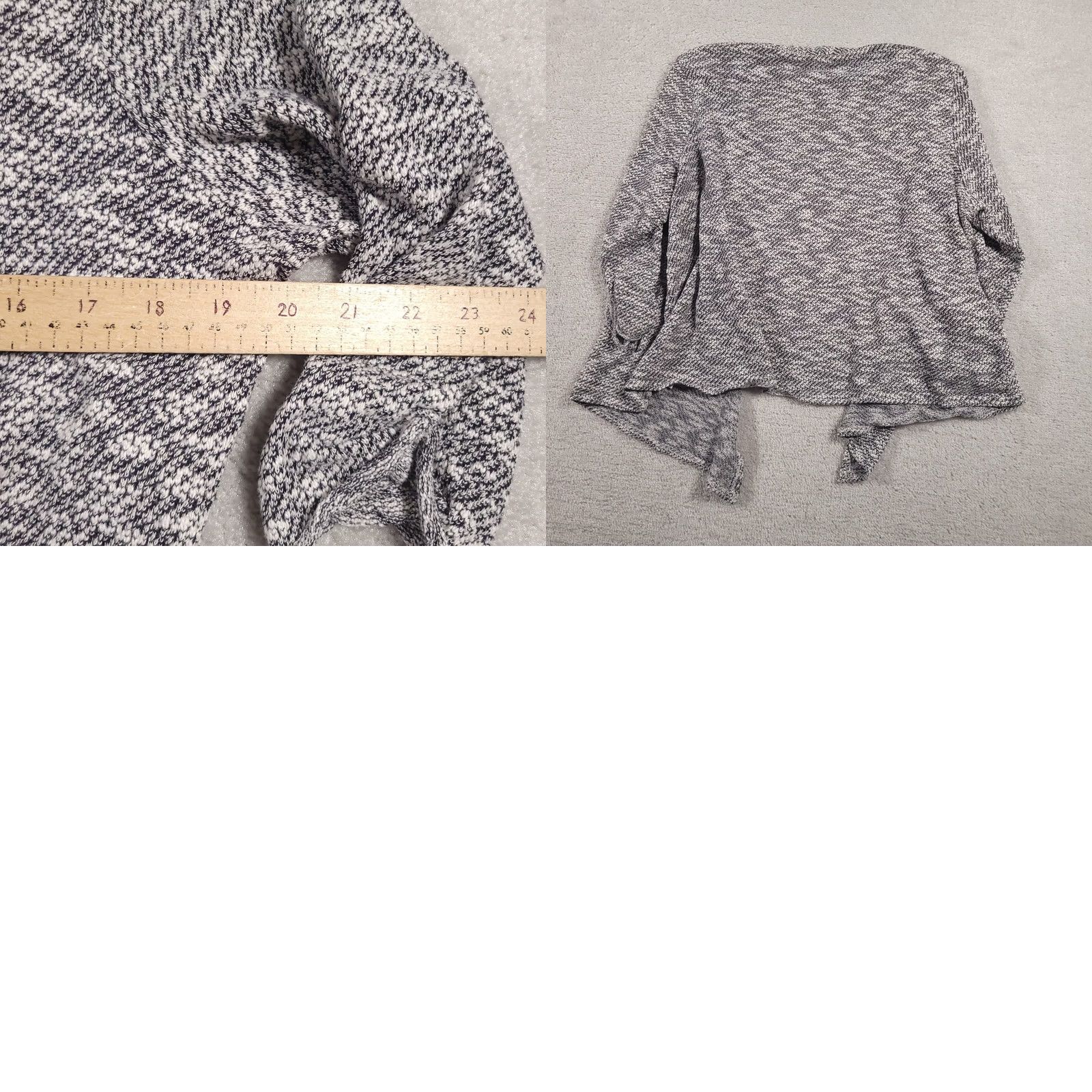 Croft & Barrow Croft & Barrow Cardigan Sweater Womens 2X Gray White Open Front Lightweight Knit Size XXL / US 16-18 / IT 52-54 - 9 Thumbnail