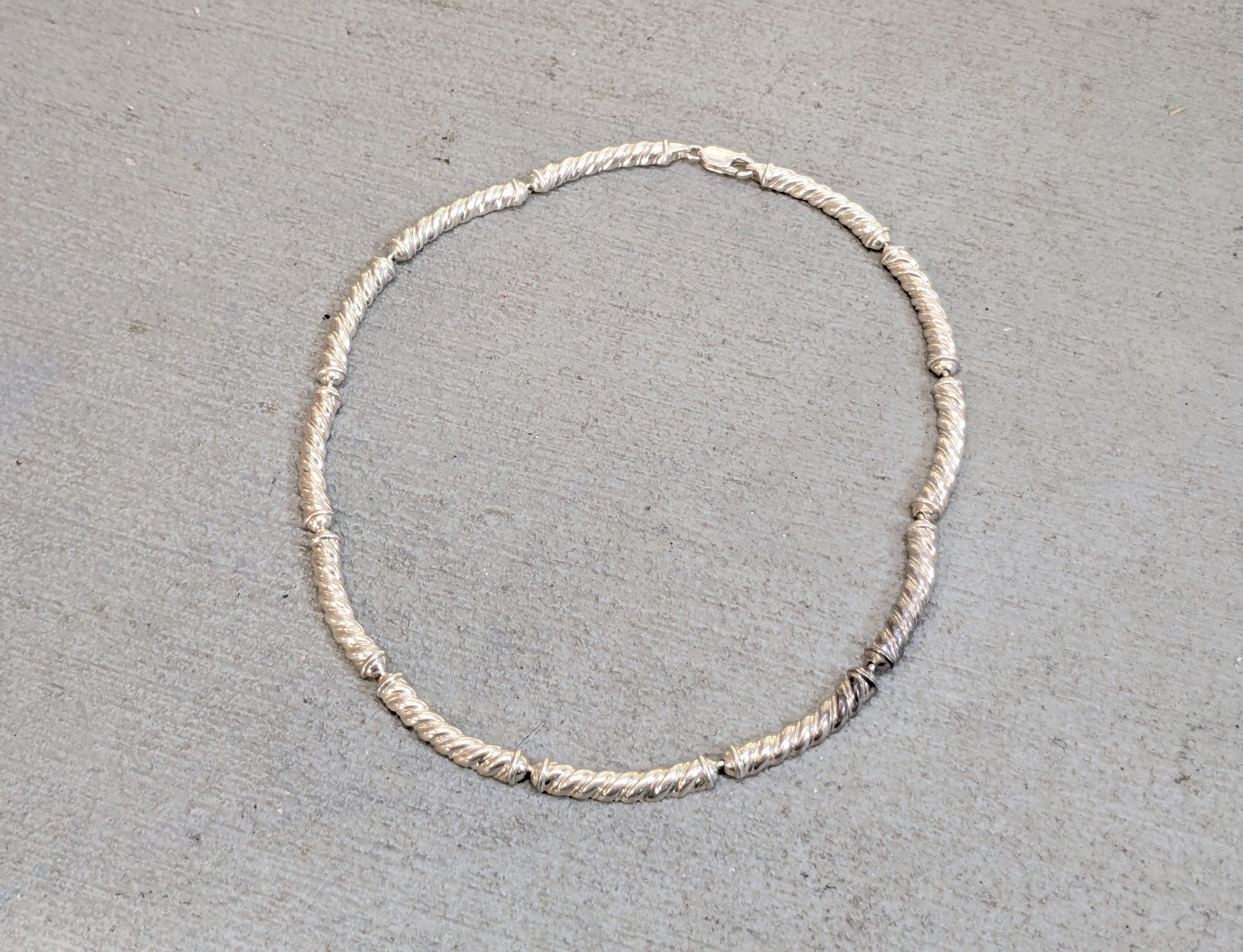 Vintage Sterling Silver Necklace 17 Chain Link