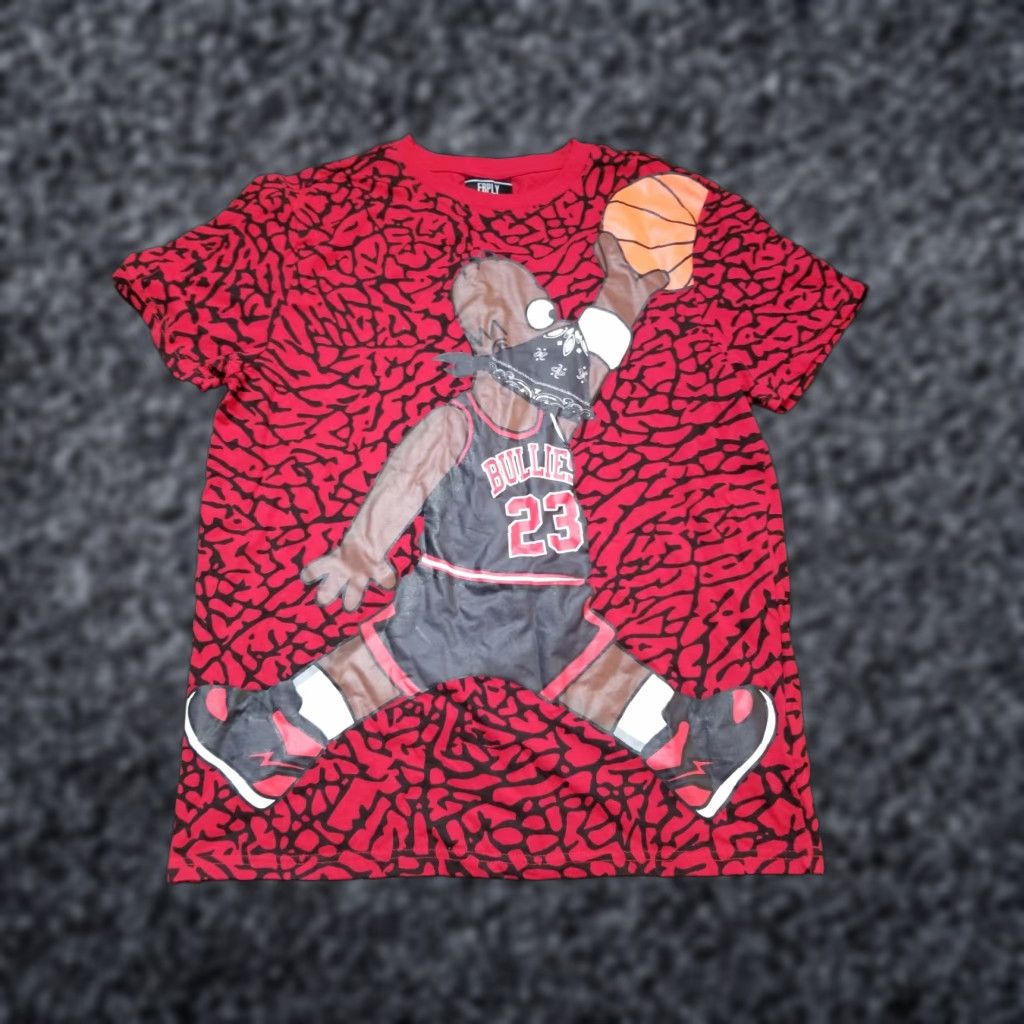Vintage Retro Homer Simpson Basketball Trap Sport Short Sleeve T Shirt Mens L Red Shirt Graphic Tee Size US L / EU 52-54 / 3 - 1 Thumbnail