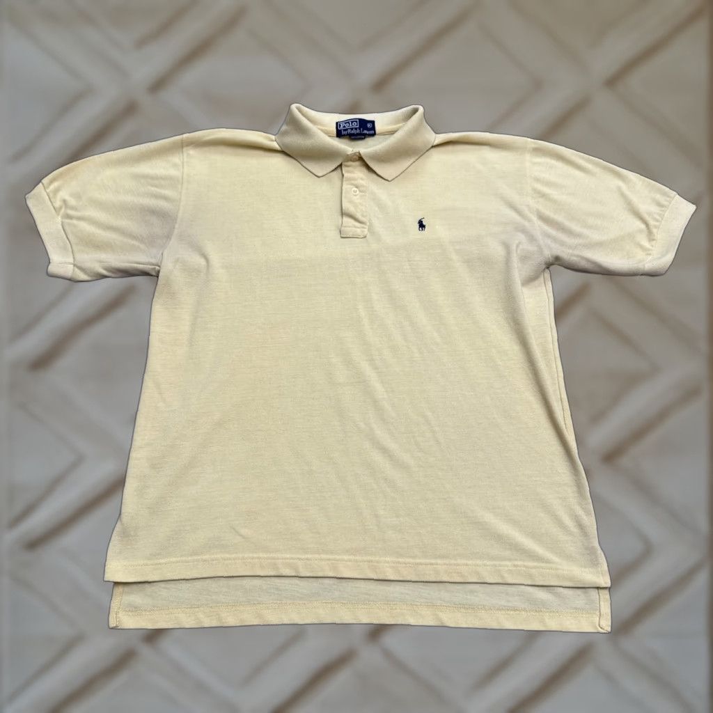 Polo Ralph Lauren Vintage Polo Ralph Lauren Polo Shirt Mens XL Yellow Blue Logo Short Sleeve Cotton Size US XL / EU 56 / 4 - 1 Thumbnail