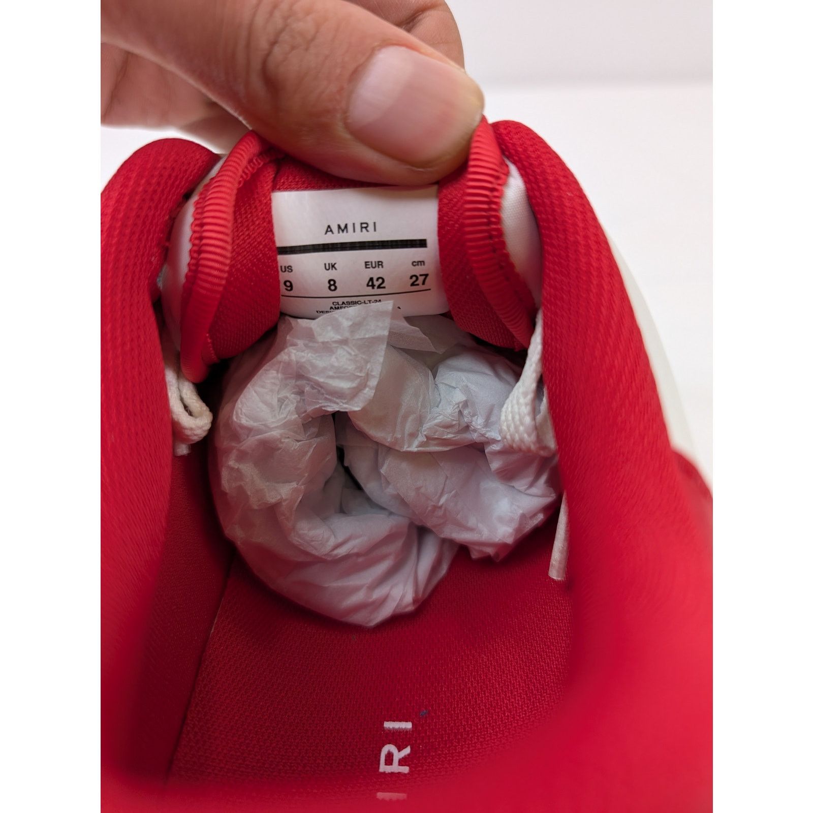 Amiri o1rshd1 Classic Low top Sneakers in White/Red Size US 9 / EU 42 - 17 Thumbnail