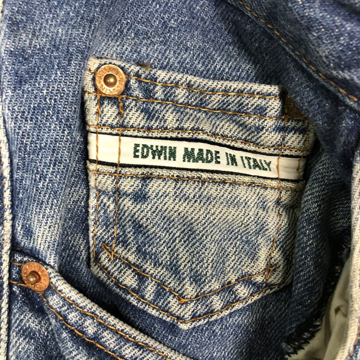 Edwin 🔥VINTAGE DENIM JEANS BIKER EDWIN MADE IN ITALY Size US 34 / EU 50 - 22 Thumbnail