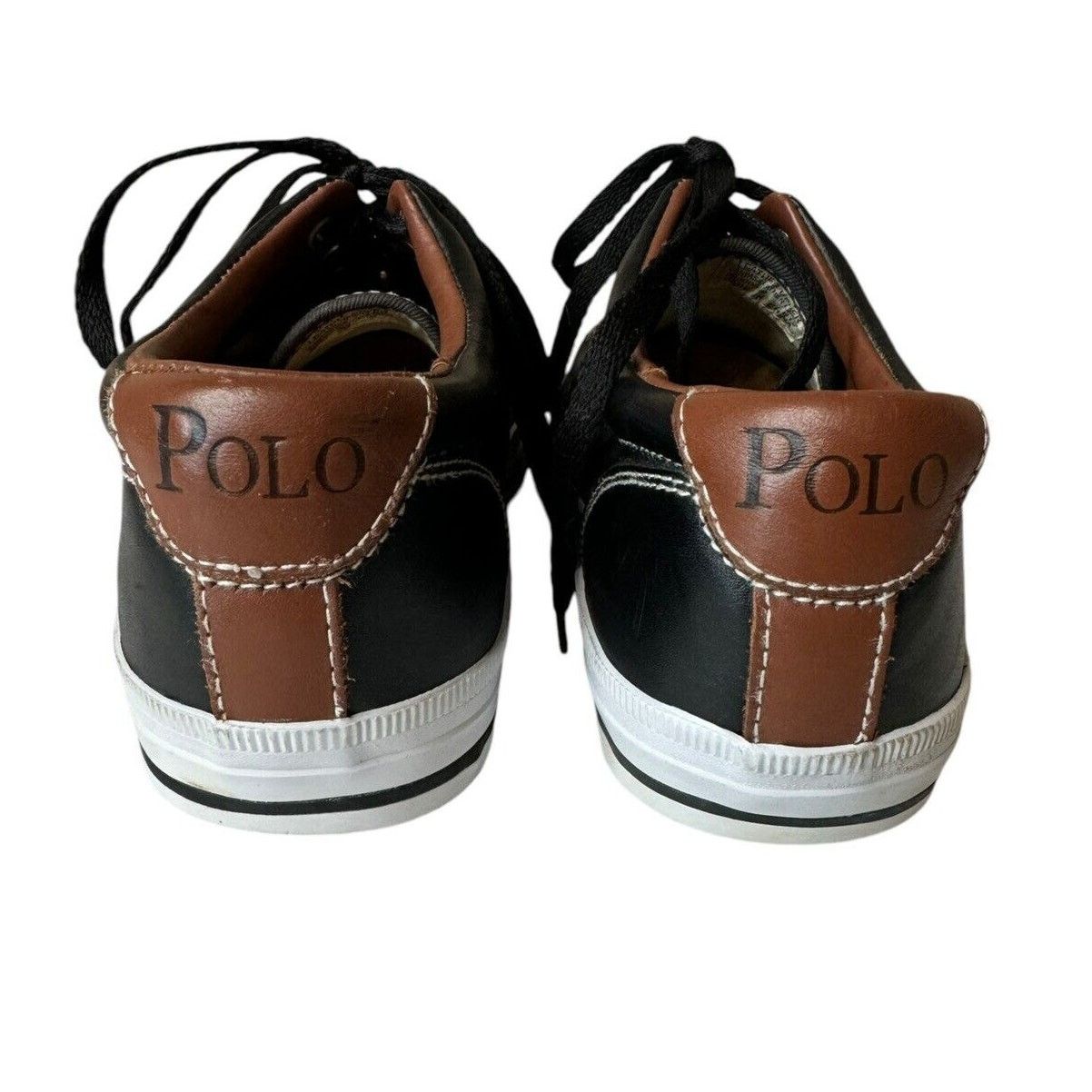 Ralph Lauren Polo Ralph Lauren Vaughn Black Leather Sneakers Pony Preppy Size US 8.5 / EU 41-42 - 7 Thumbnail