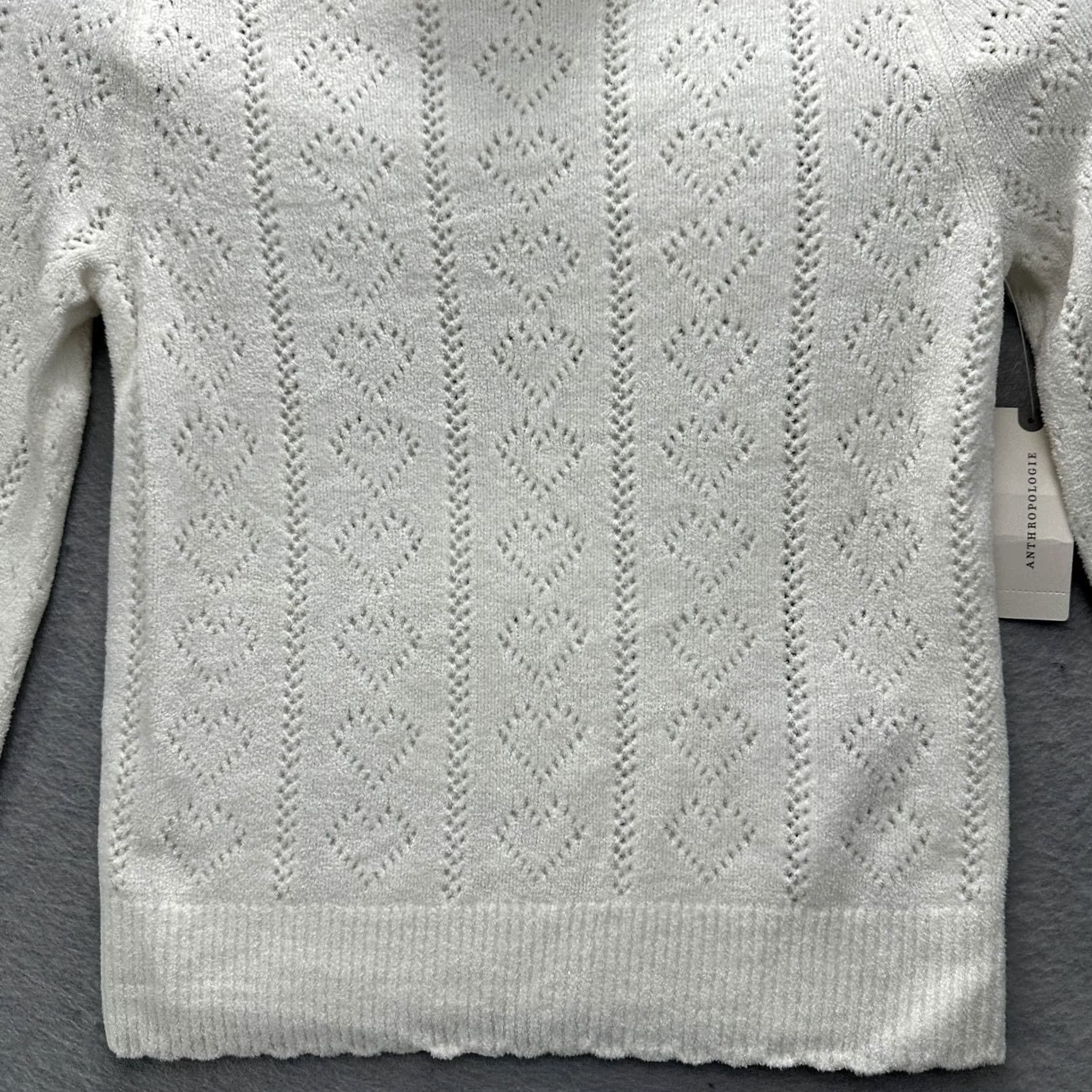 Vintage Maeve Sweater Womens XXS White Turtleneck Knit Pullover Heart Pattern Luxury Knitwear Size XXS / US 00 / IT 34 - 5 Thumbnail