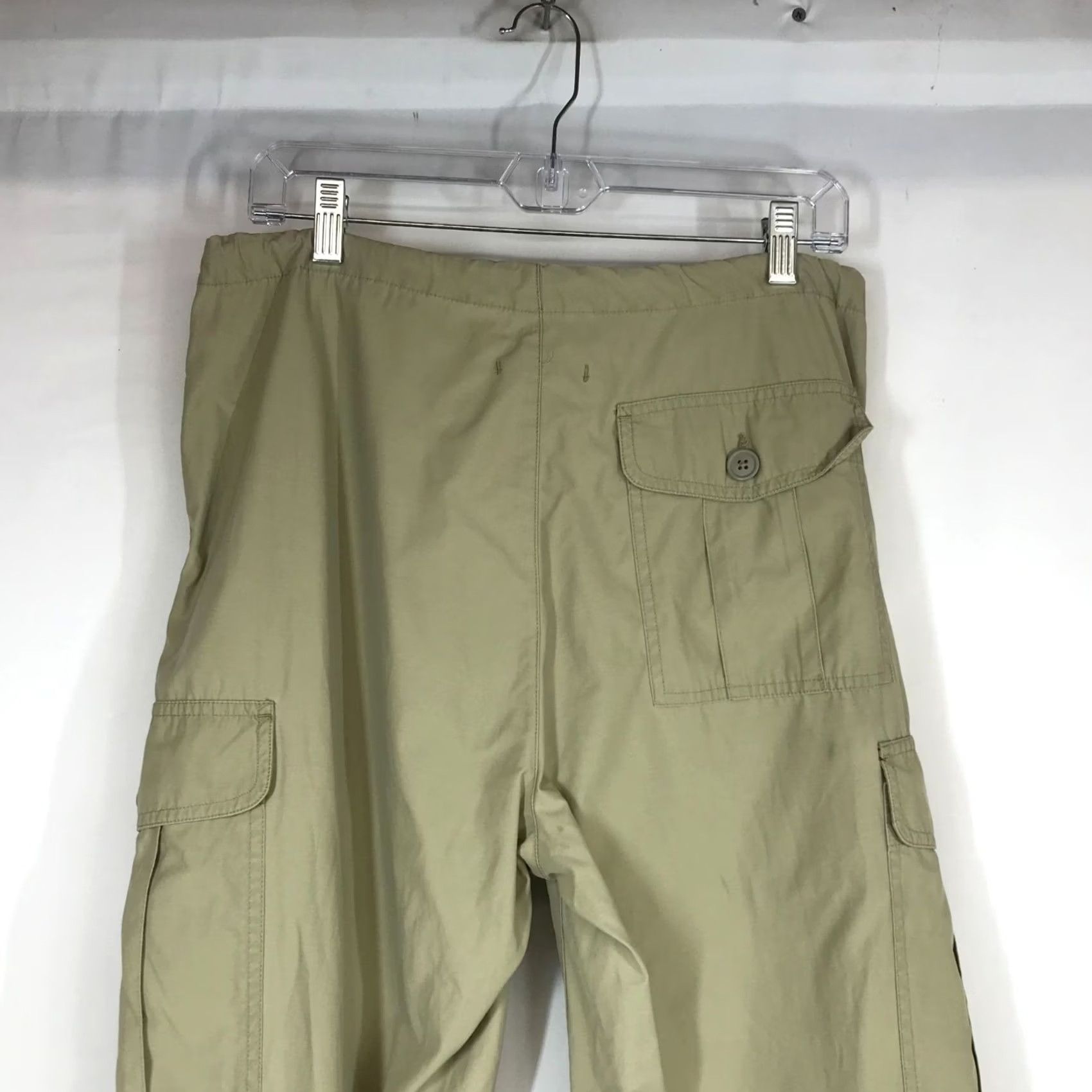 Gap GAP Men Pants Cargo Beig e Button Drawstring Waist Parachute Inseam 32 M 90s Y2K Mens Size US 31 - 5 Thumbnail