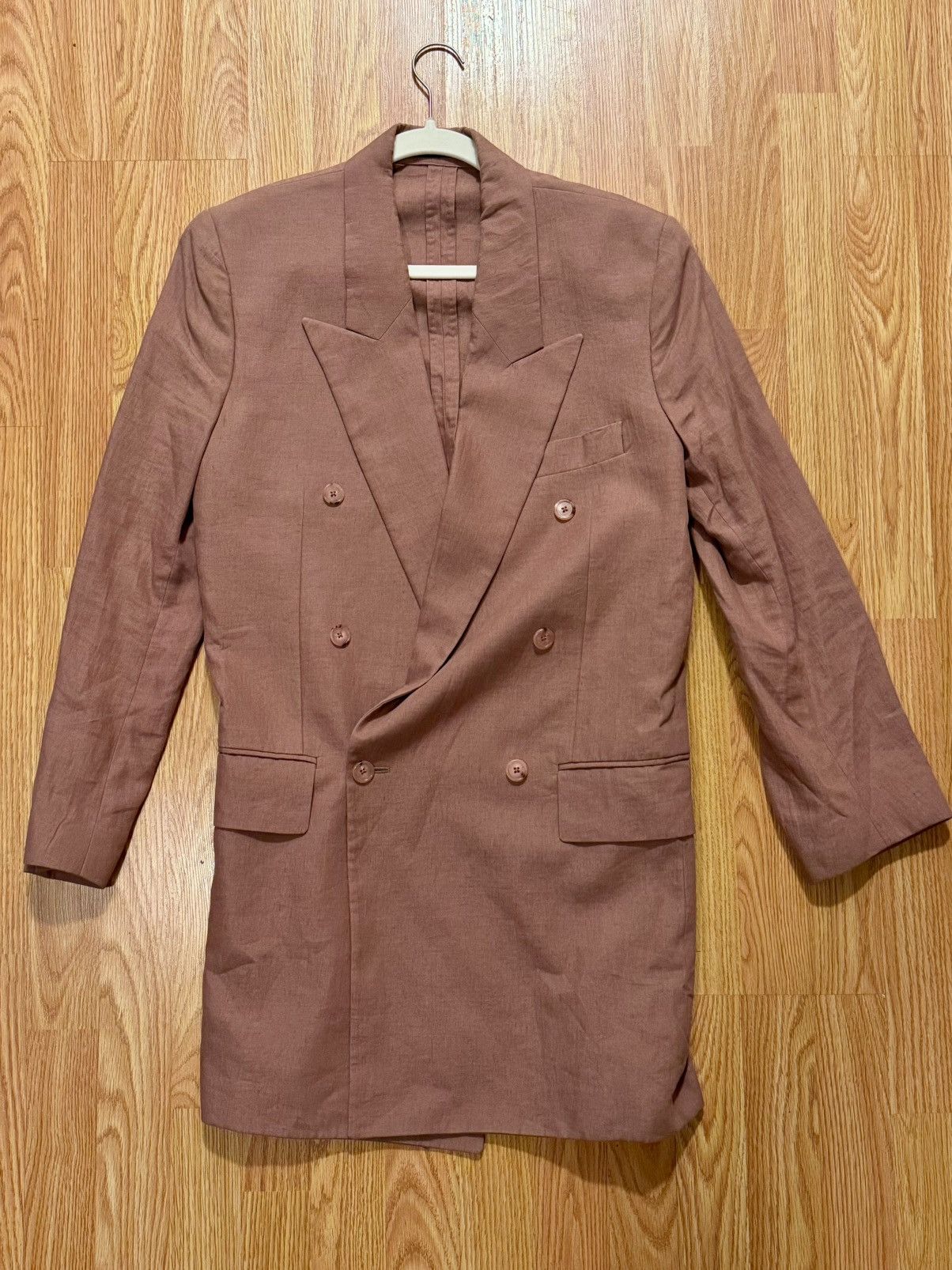 Paul Smith Paul Smith Double Breasted Pink Linen Blazer Runway Style Size 38L - 1 Thumbnail
