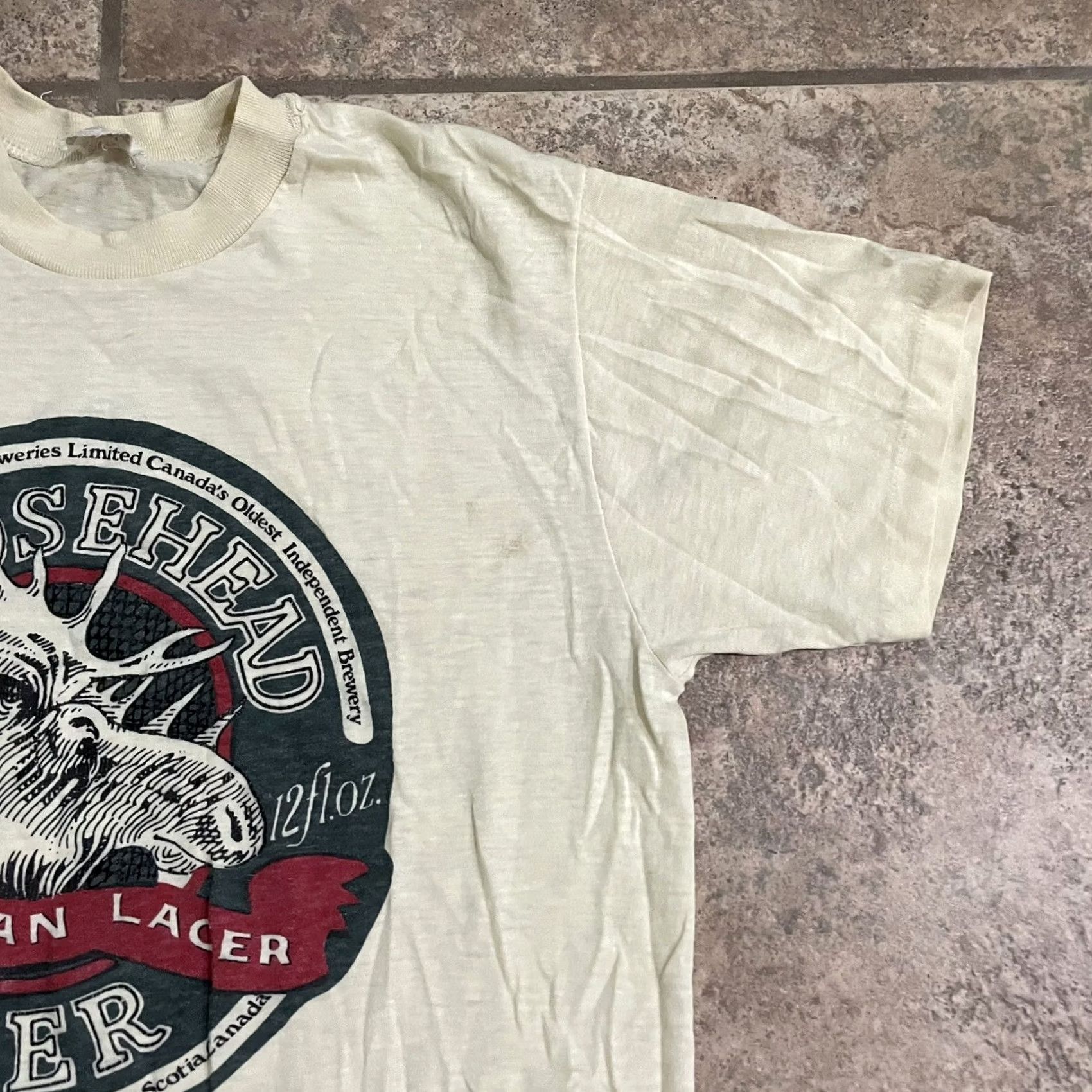 Vintage VINTAGE Sport-T T-Shirt Mens L Yellow MooseHead Beer Stitch Graphic Tee Size US L / EU 52-54 / 3 - 2 Thumbnail