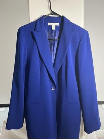 Designer Elegant Josephine Chaus Blue Blazer - Size 8 Size M / US 6-8 / IT 42-44 - 1 Thumbnail