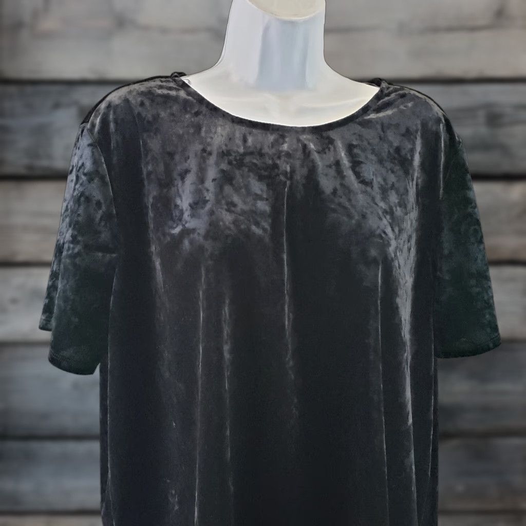 Velvet Beach Lunch Lounge Monique Velvet Top Womens XL Solid Black Short Sleeve Blouse Size XL / US 12-14 / IT 48-50 - 1 Thumbnail