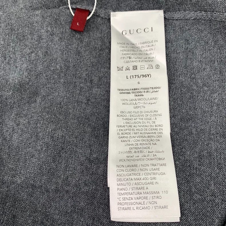 Gucci Gucci Gray logo letter wool long-sleeved sweater 2501-Nexta Size US L / EU 52-54 / 3 - 6 Thumbnail