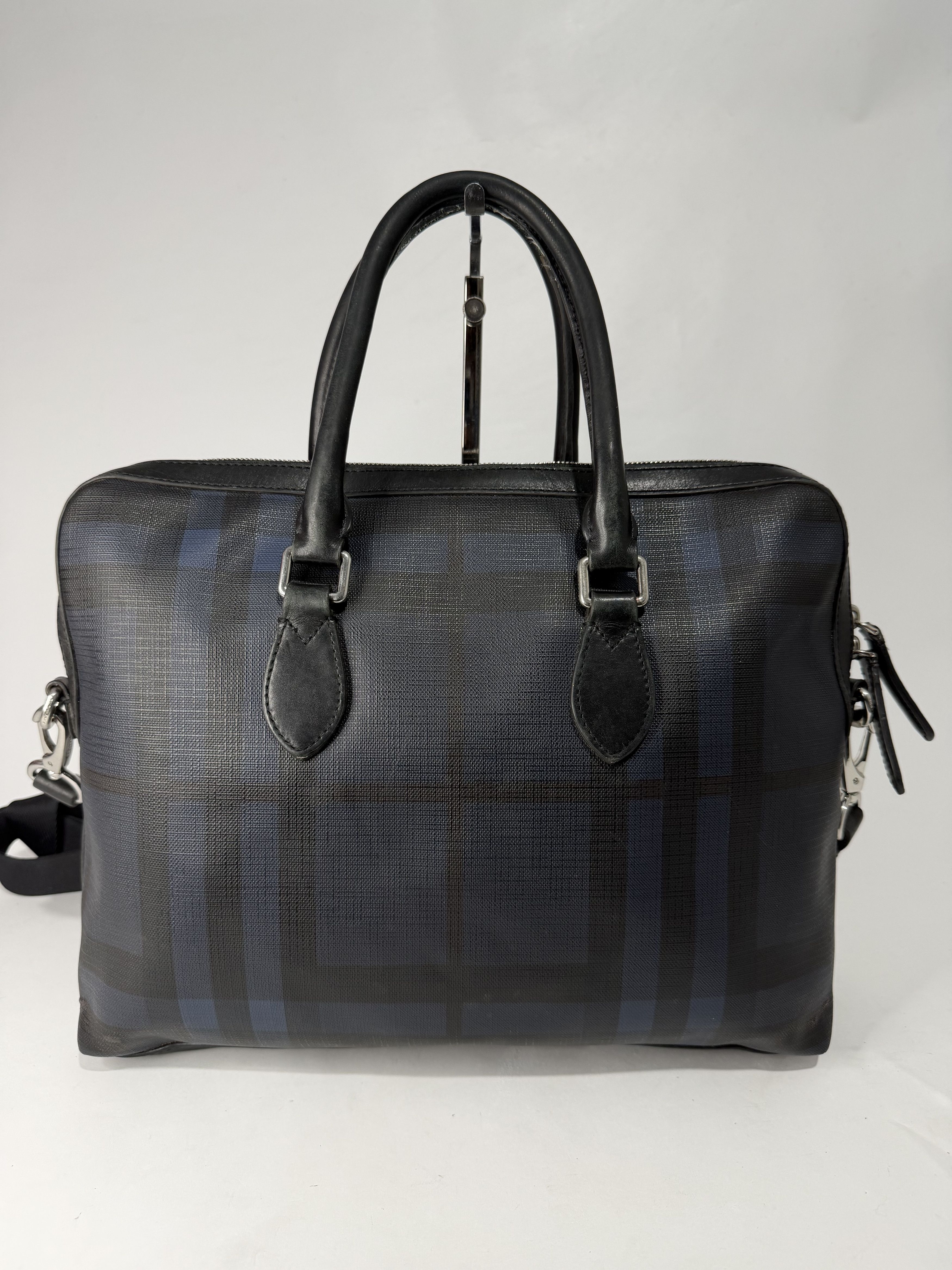 Burberry Burberry Smoked Check Coated Canvas and Leather Briefcase Size ONE SIZE - 1 Thumbnail