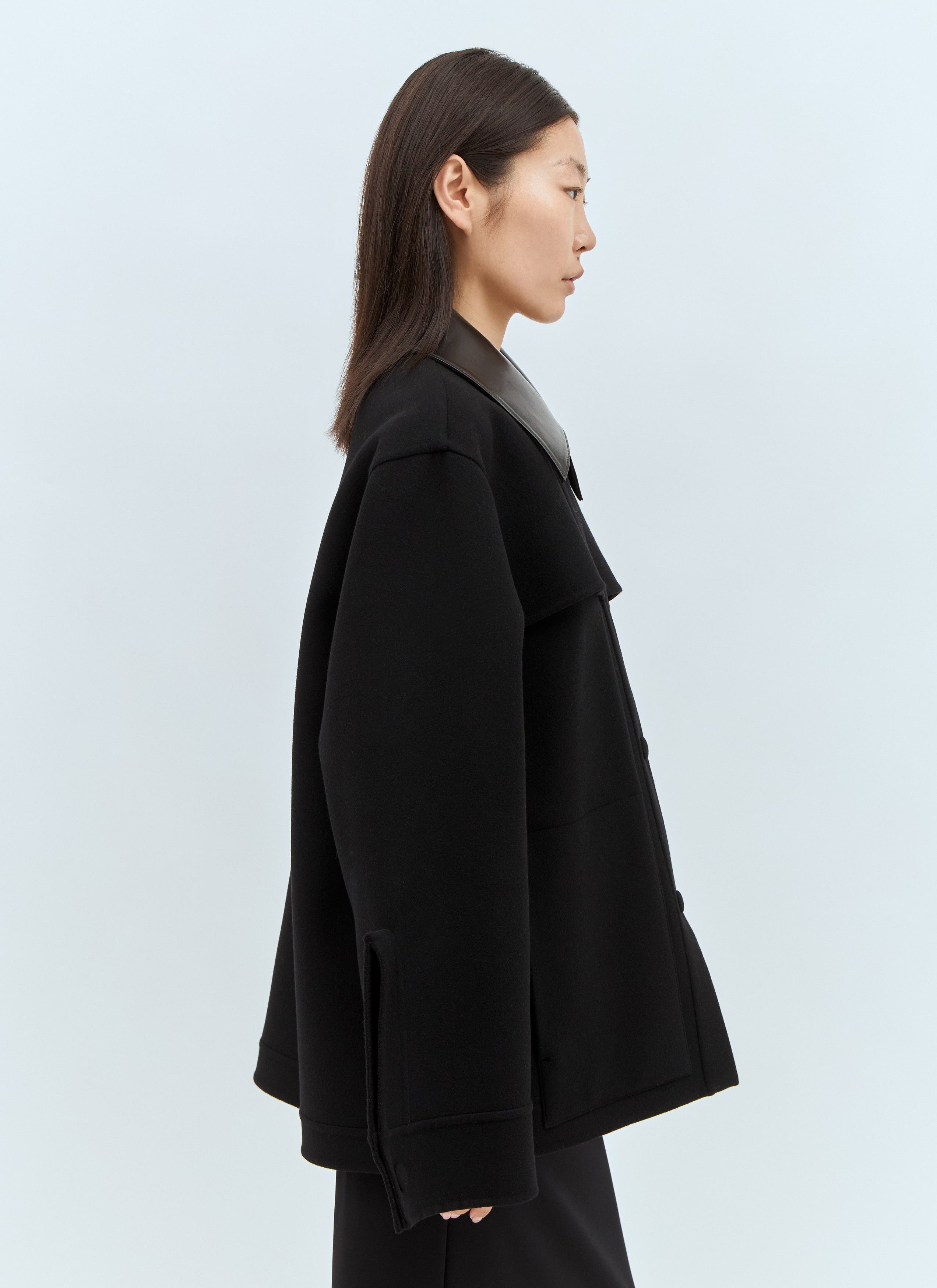 Jil Sander o1w1db10825 Wool Over Shirt in Black Size XL / US 12-14 / IT 48-50 - 6 Thumbnail