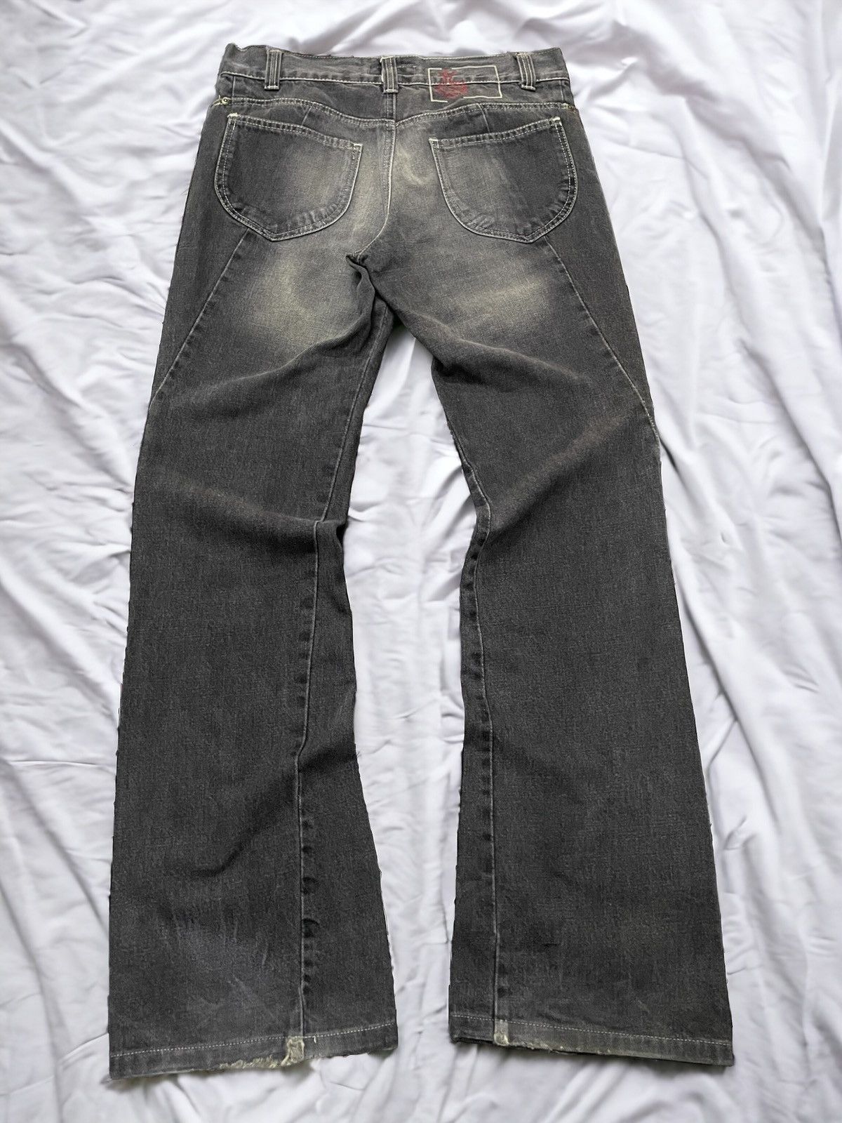 Designer × Kenzo × Vintage Vintage Kenzo Paris Mud Grey Flared Denim Pants Size US 30 / EU 46 - 2 Thumbnail