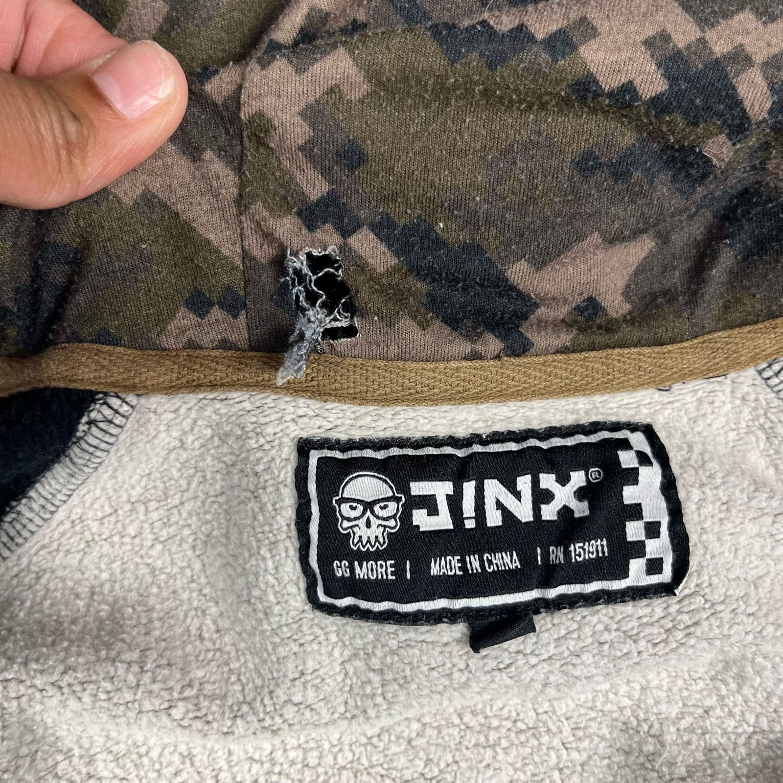 Other Digital Camo Sherpa Lined Hoodie J!nx JINX Flaws Medium P-14 Size US M / EU 48-50 / 2 - 5 Thumbnail