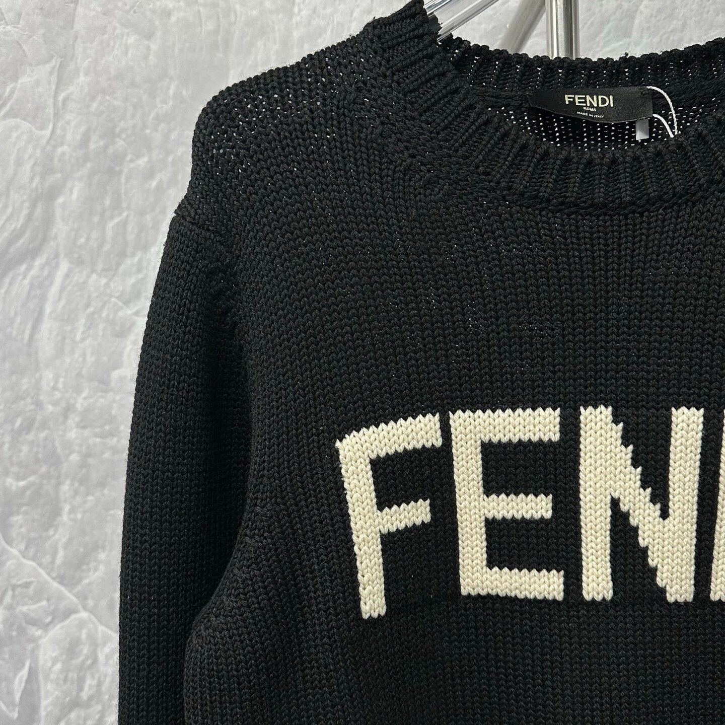 Fendi Fendi Logo Jacquard Wool Knit Sweater Size US M / EU 48-50 / 2 - 3 Thumbnail