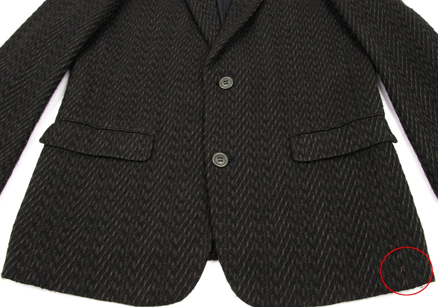 Issey Miyake Wool Patterned Jacket in Green and Black, Size L Size US L / EU 52-54 / 3 - 8 Thumbnail