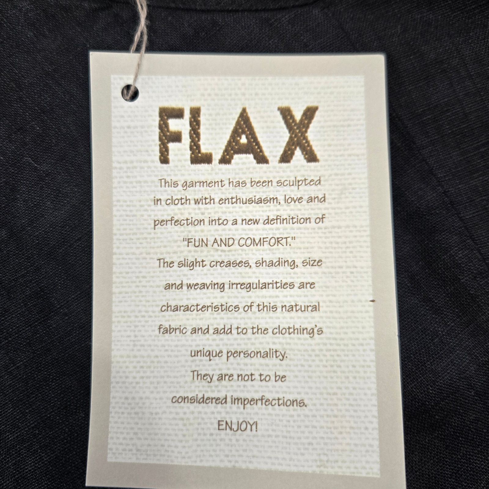 FLAX Y2K Vintage NWT FLAX Black Linen Tunic Top Size XL Size XL / US 12-14 / IT 48-50 - 5 Thumbnail