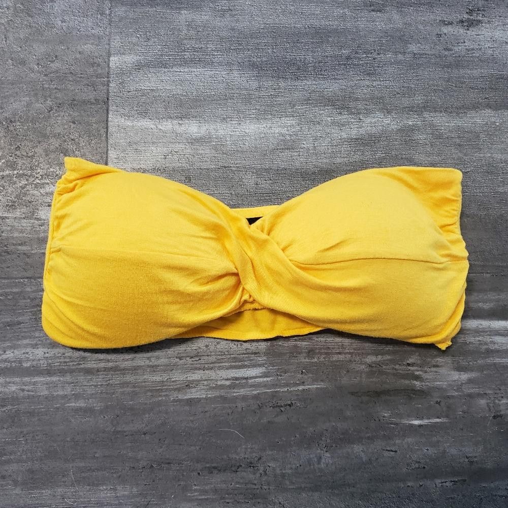 rue21 Mustard Rue21 Front Twist Bandeau Bra Size ONE SIZE - 1 Thumbnail