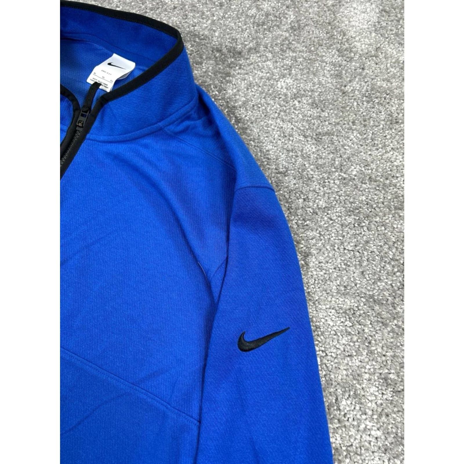 Nike Nike Sweater Logo Mens XL Blue Dri-Fit Quarter Zip Mock Neck Pullover Knit Long Sleeve Casual Winter Fall Golf Size US XL / EU 56 / 4 - 4 Thumbnail