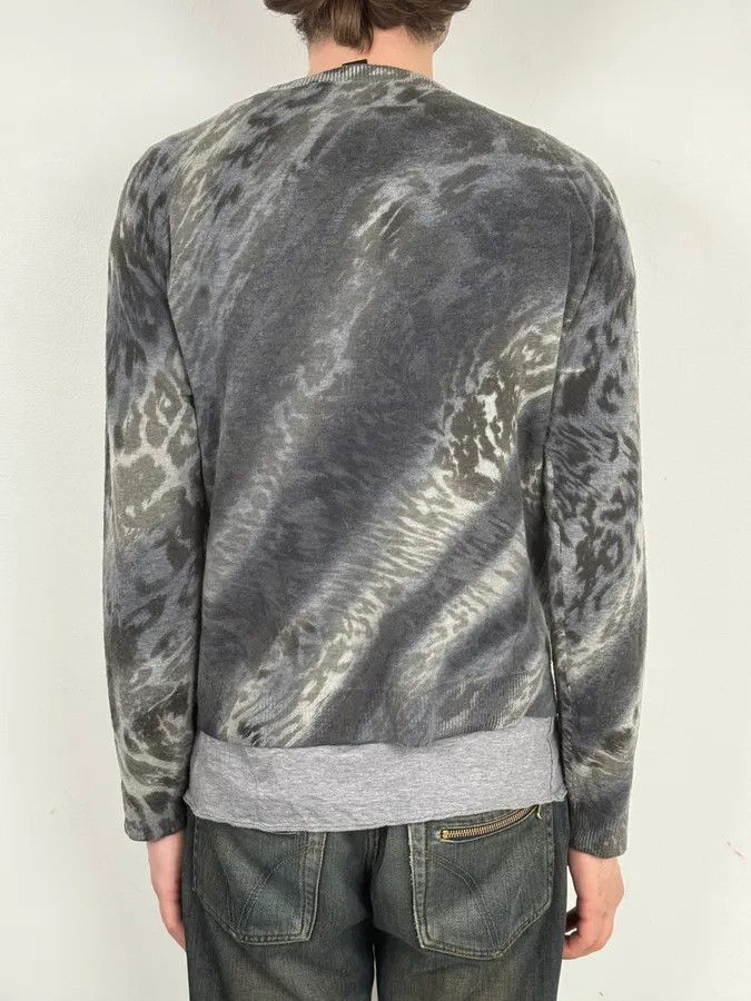 Roberto Cavalli 2000s Roberto Cavalli Grey Leopard Camo Sweater Size US M / EU 48-50 / 2 - 3 Thumbnail
