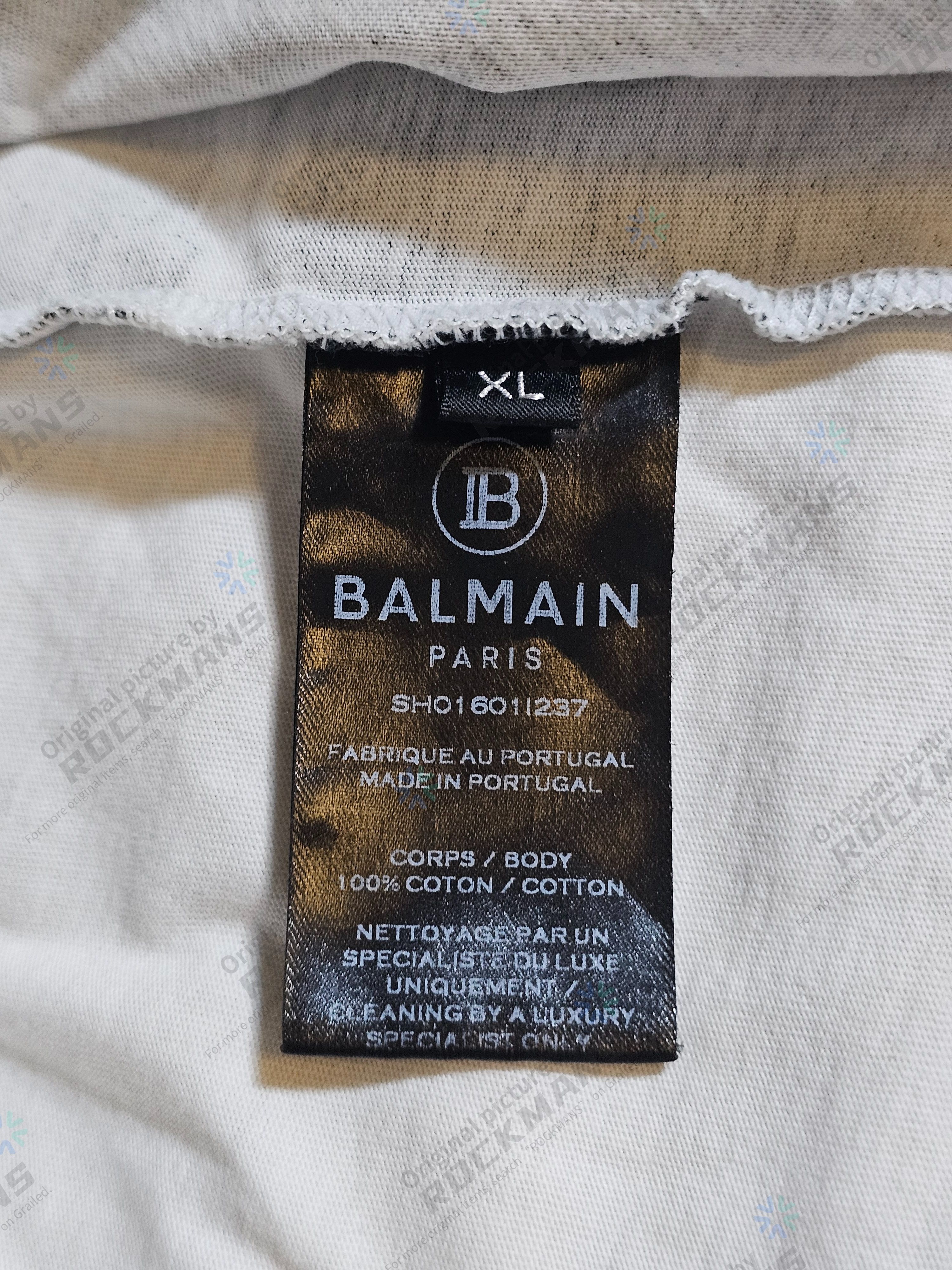 Balmain Balmain Two-tone Logo Print T-shirt Size XL Size US XL / EU 56 / 4 - 5 Thumbnail