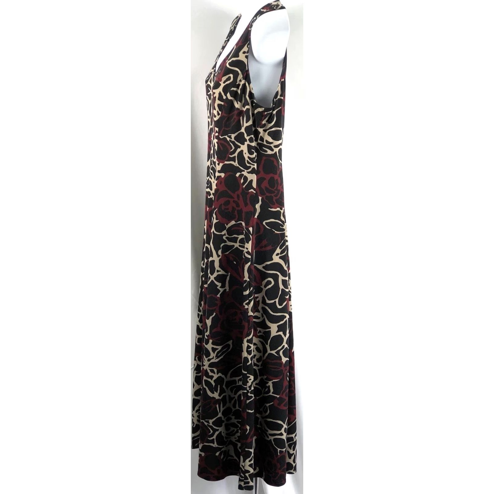 Vintage Danny & Nicole Sleeveless A-Line Midi Dress 10 Red Geo Fit & Flare Womens Vintage No XS Size L / US 10 / IT 46 - 2 Thumbnail