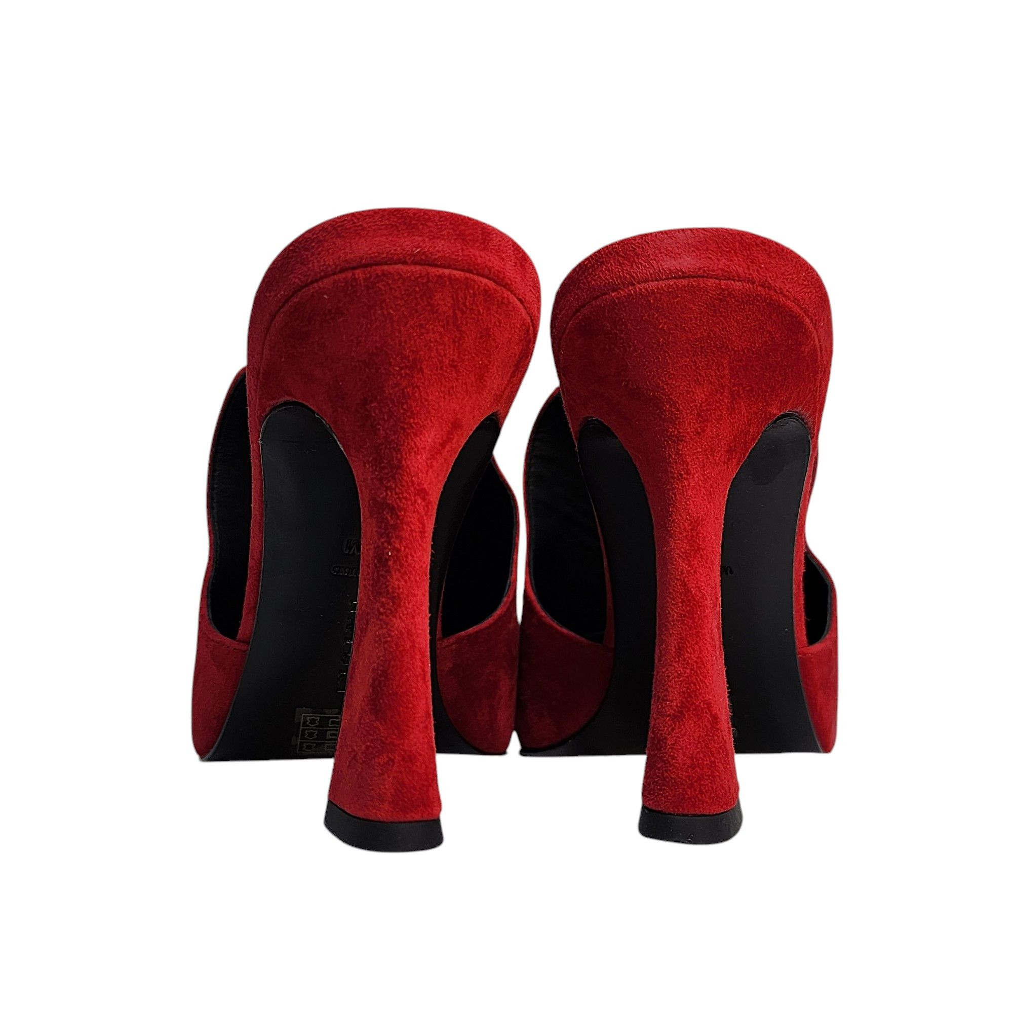 Other Natori Minh Brocade Red Suede Pointed Toe Mules Size US 8.5 / IT 38.5 - 3 Thumbnail