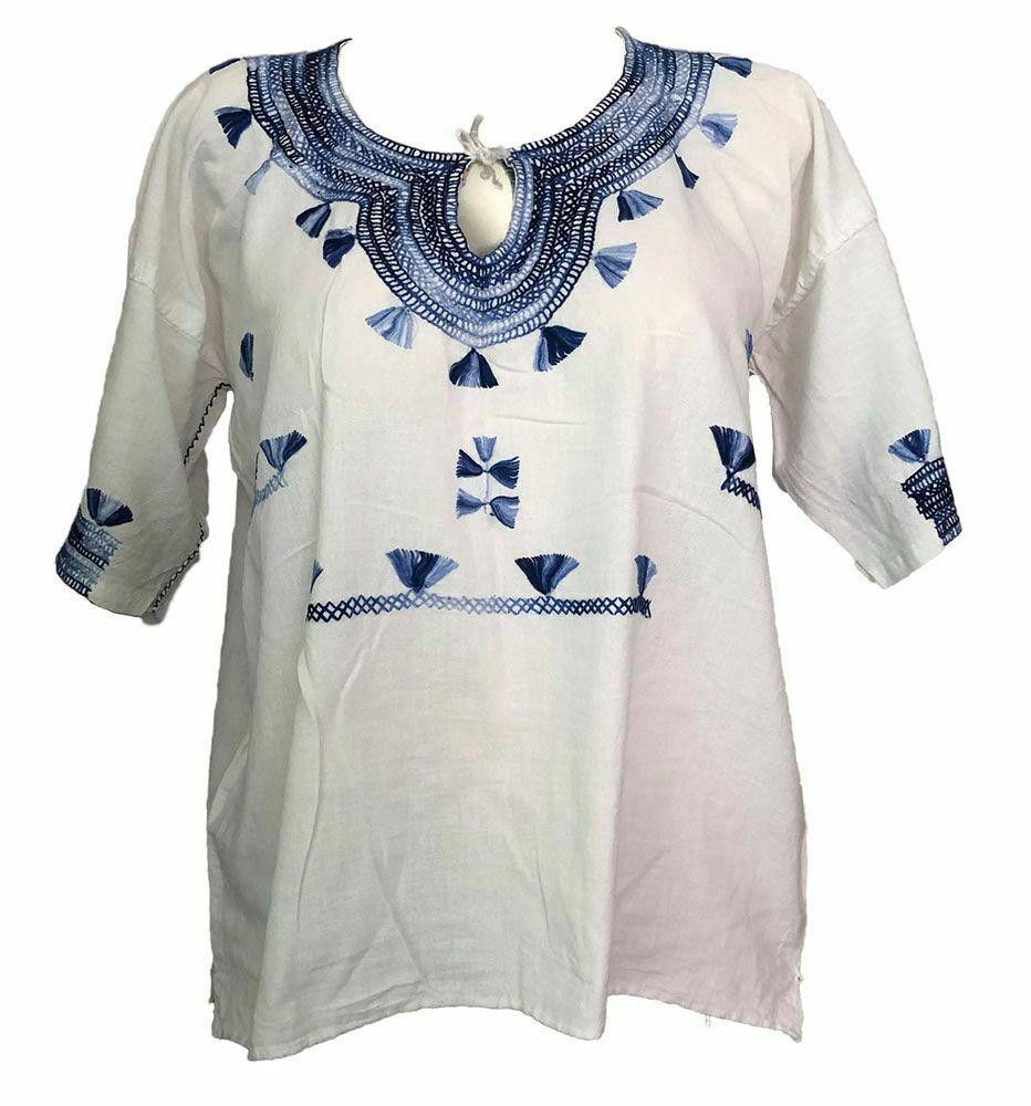 Designer New White Hand Made Bluse L Size L / US 10 / IT 46 - 1 Thumbnail