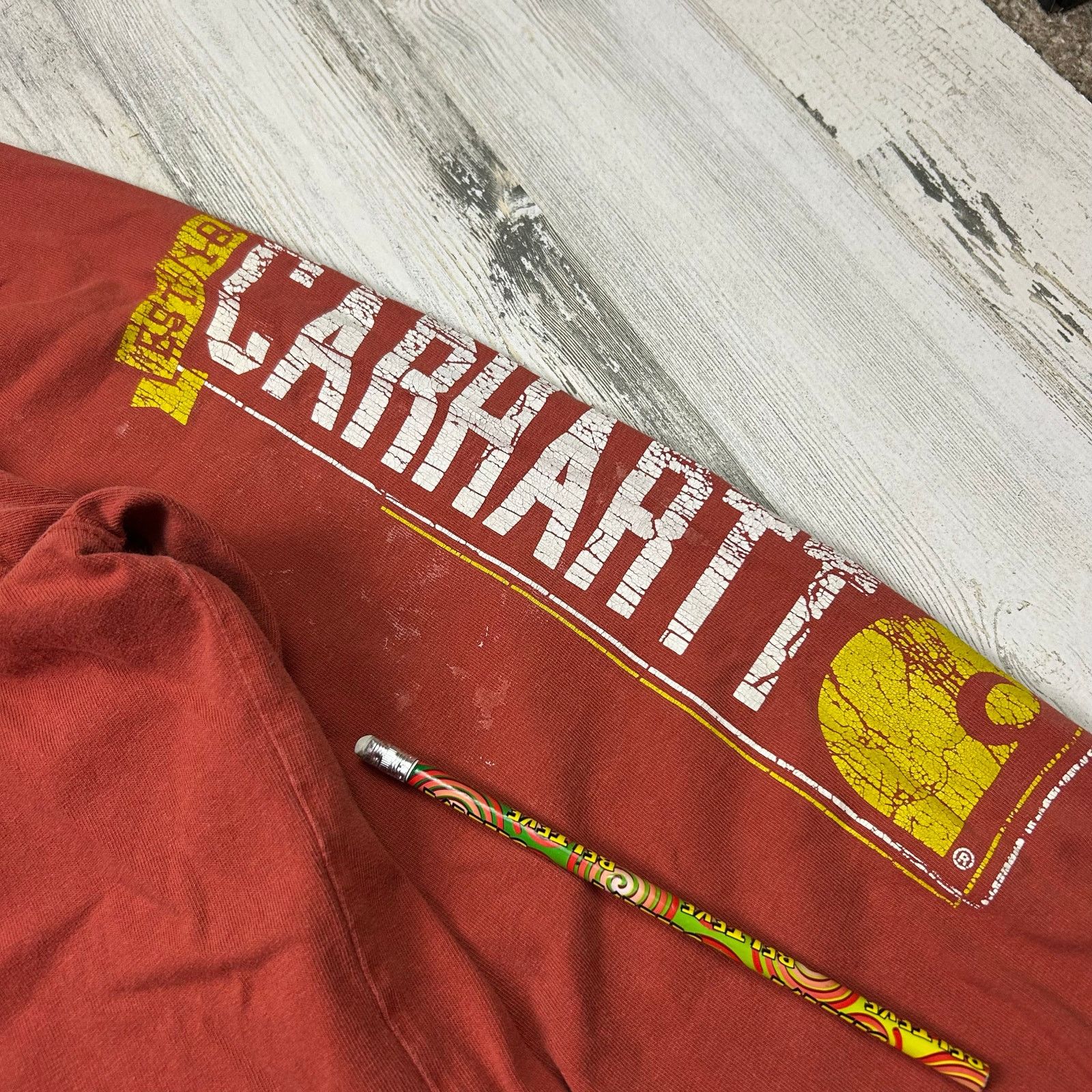Carhartt Carhartt Long Sleeve Pocket Original Fit Dark Orange Tee Size US XL / EU 56 / 4 - 3 Thumbnail