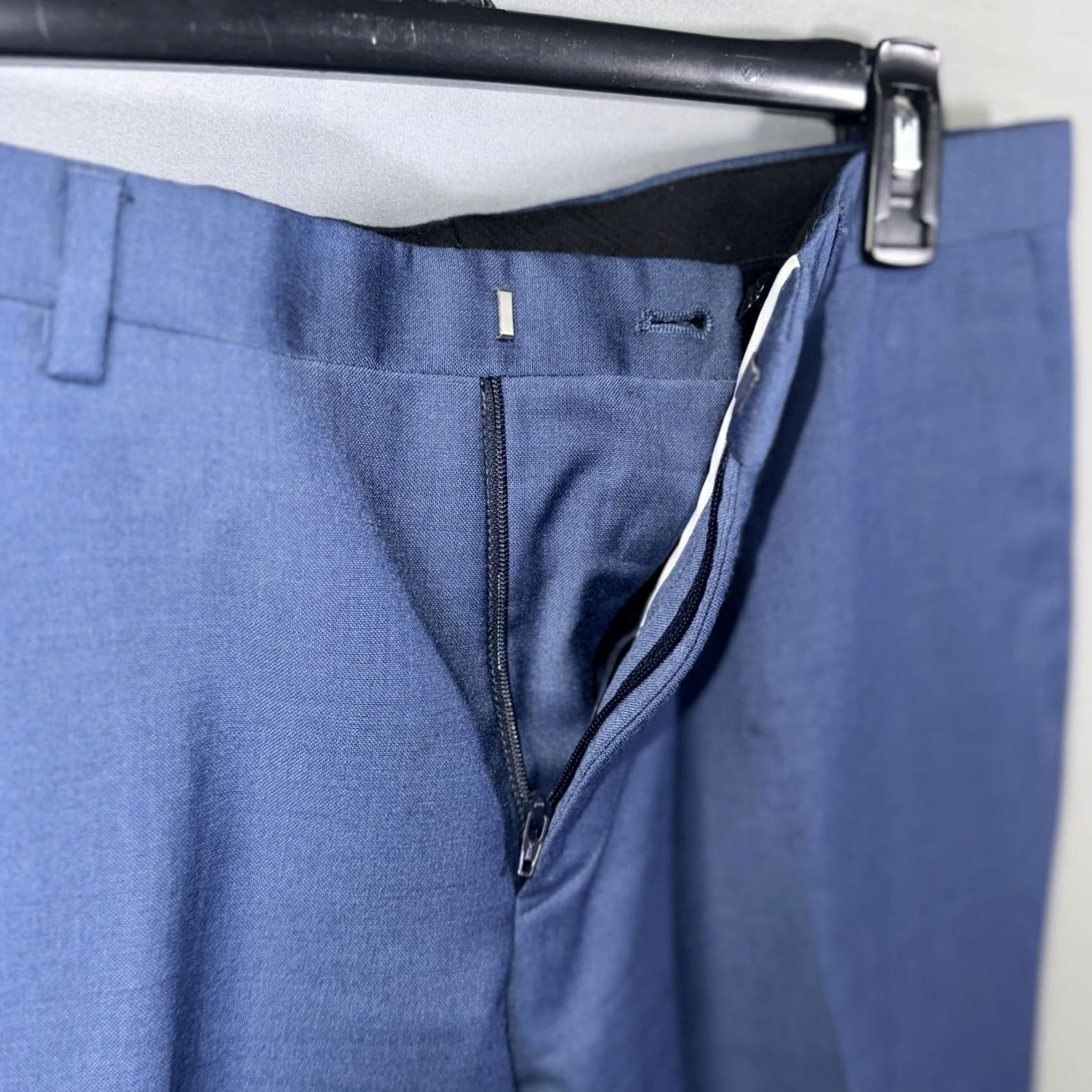 Reiss VINTAGE REISS Dress Pants Mens 30 Blue Garth Flat Front Zip Fly Tailored Trousers Office Size US 30 / EU 46 - 4 Thumbnail