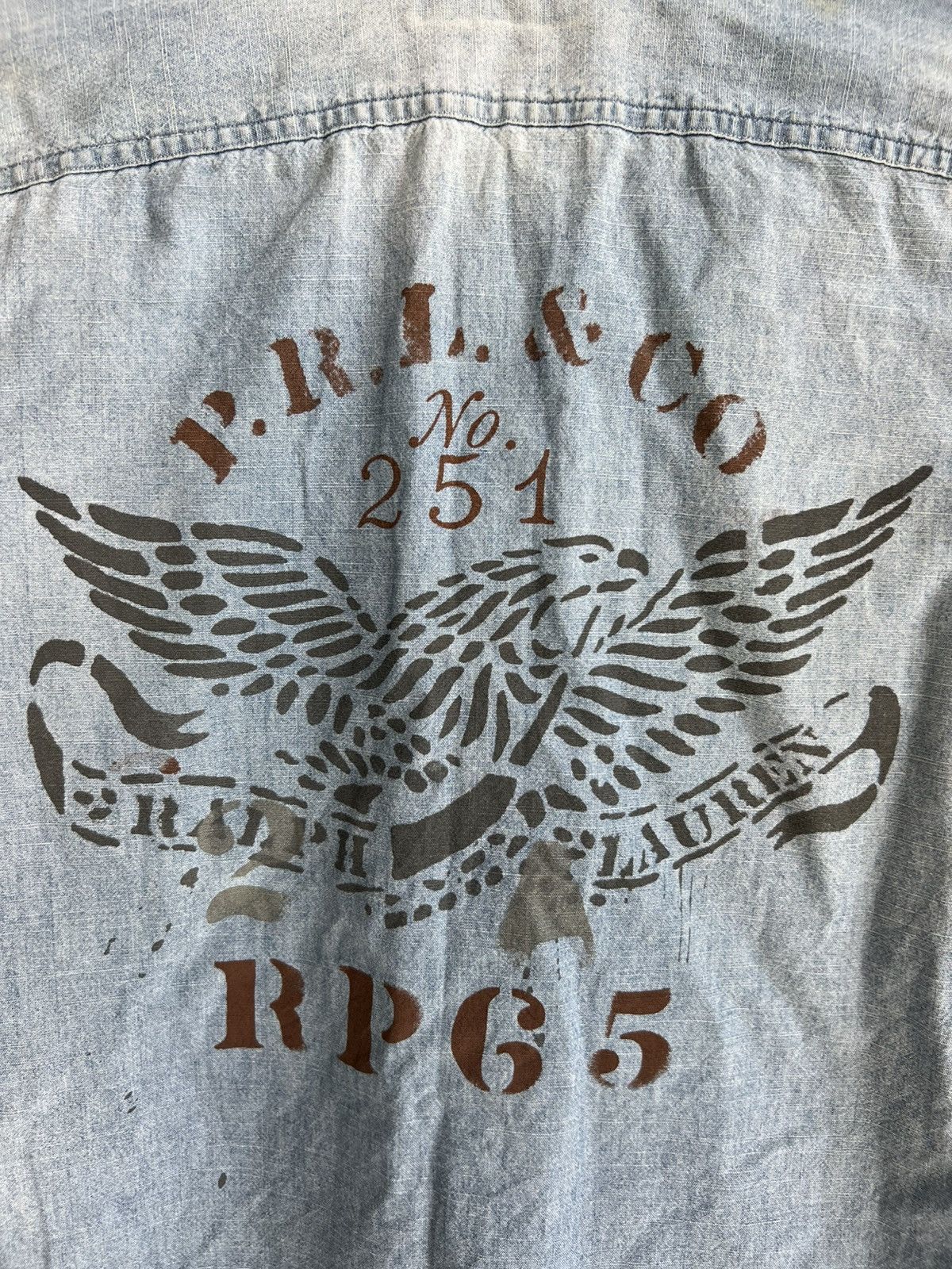 Polo Ralph Lauren × RRL Ralph Lauren Polo Ralph Lauren Eagle Print Chambray Denim Work Shirt Jkt Size US S / EU 44-46 / 1 - 7 Thumbnail