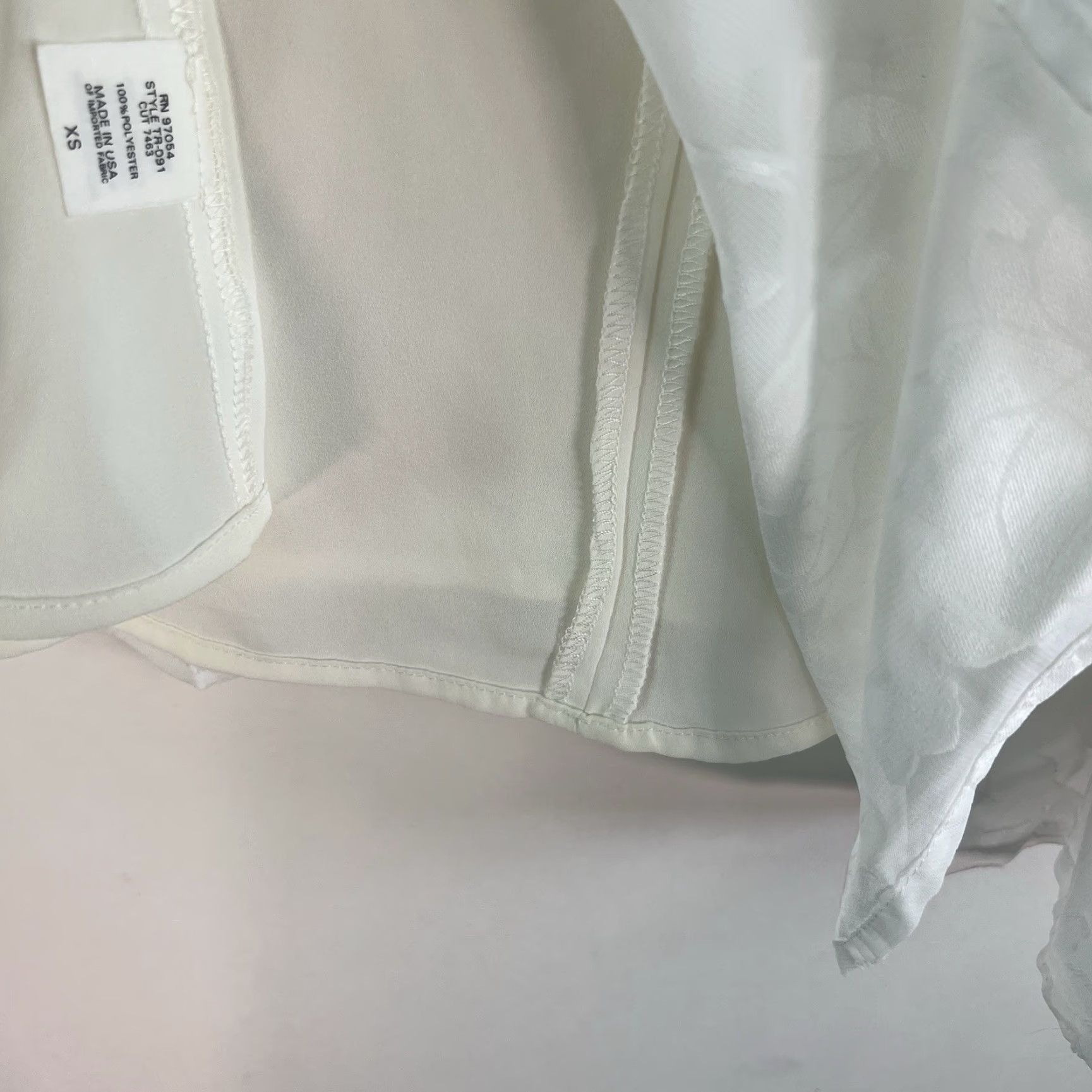 Vintage Three Eighty Two Skirt Womens XS Ivory Floral Ruffle A-Line Short Lightweight Lined NWT Fall Spring Workwear Party Wedding 27X17 MPN 27X17 USA Size 26" / US 2 / IT 38 - 4 Thumbnail