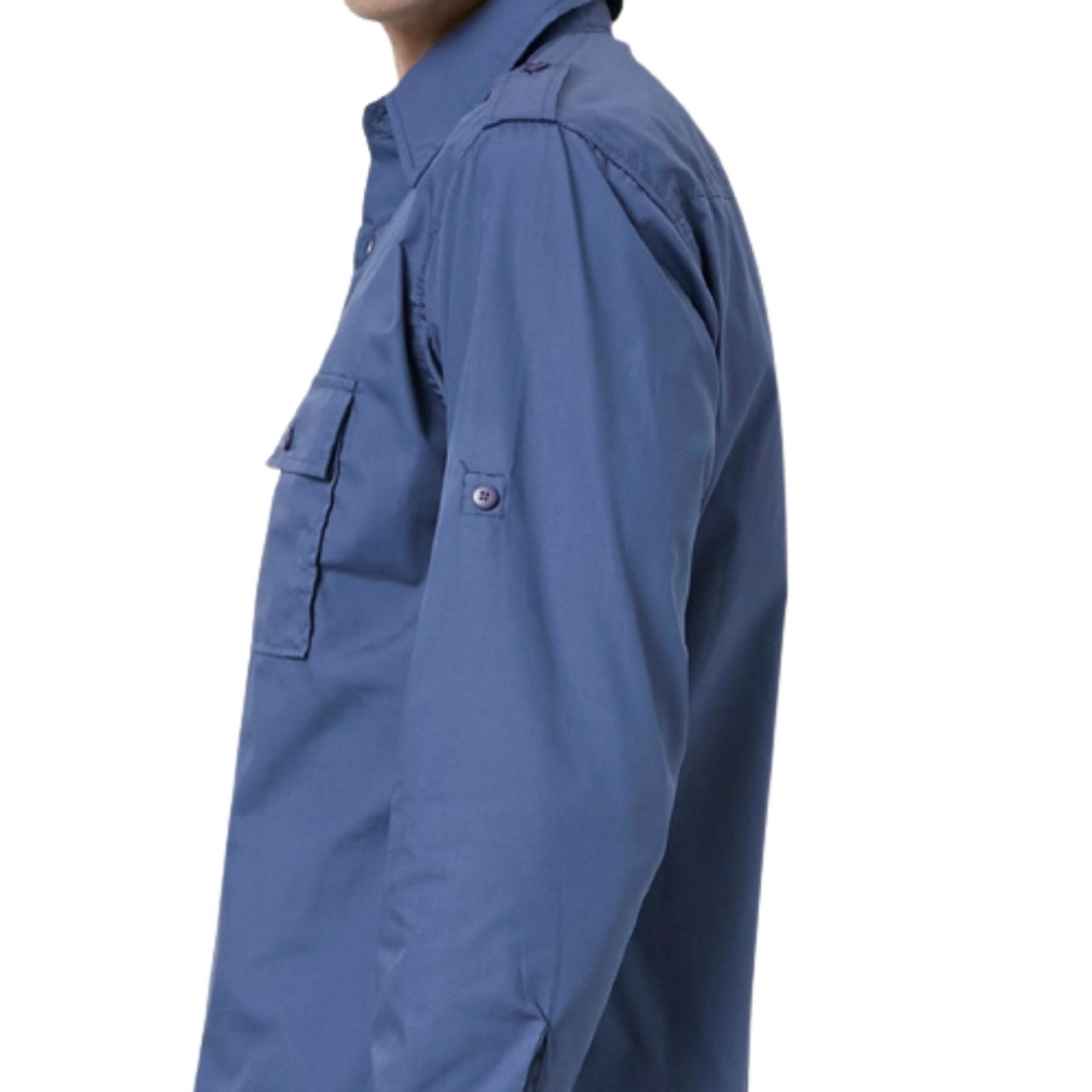 Other COBALT BLUE ☆ FRONT FLAP POCKET ☆ EPILET SHOULDER SHIRT ☆XL Size US XL / EU 56 / 4 - 3 Thumbnail