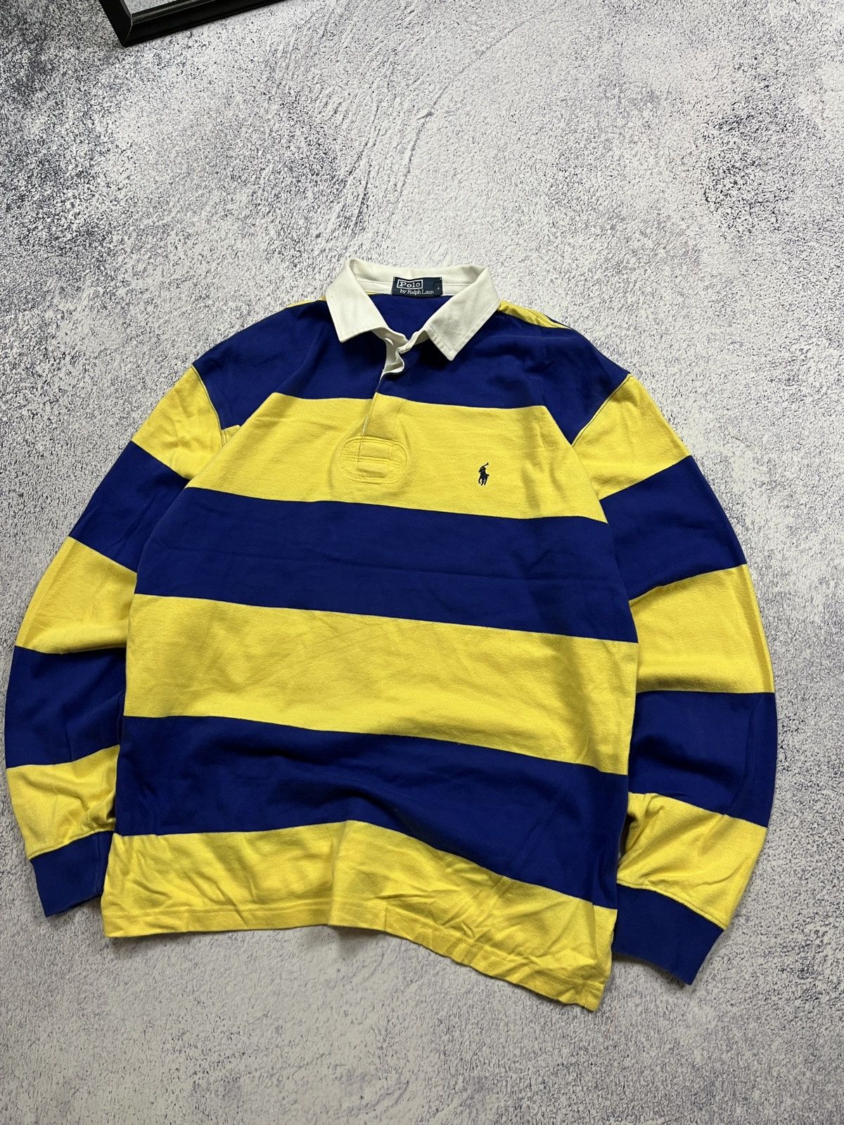 Polo Ralph Lauren × Vintage Vintage 90’s Polo Ralph Lauren 🇺🇦 Striped Rugby Shirt Y2k Size US M / EU 48-50 / 2 - 3 Thumbnail