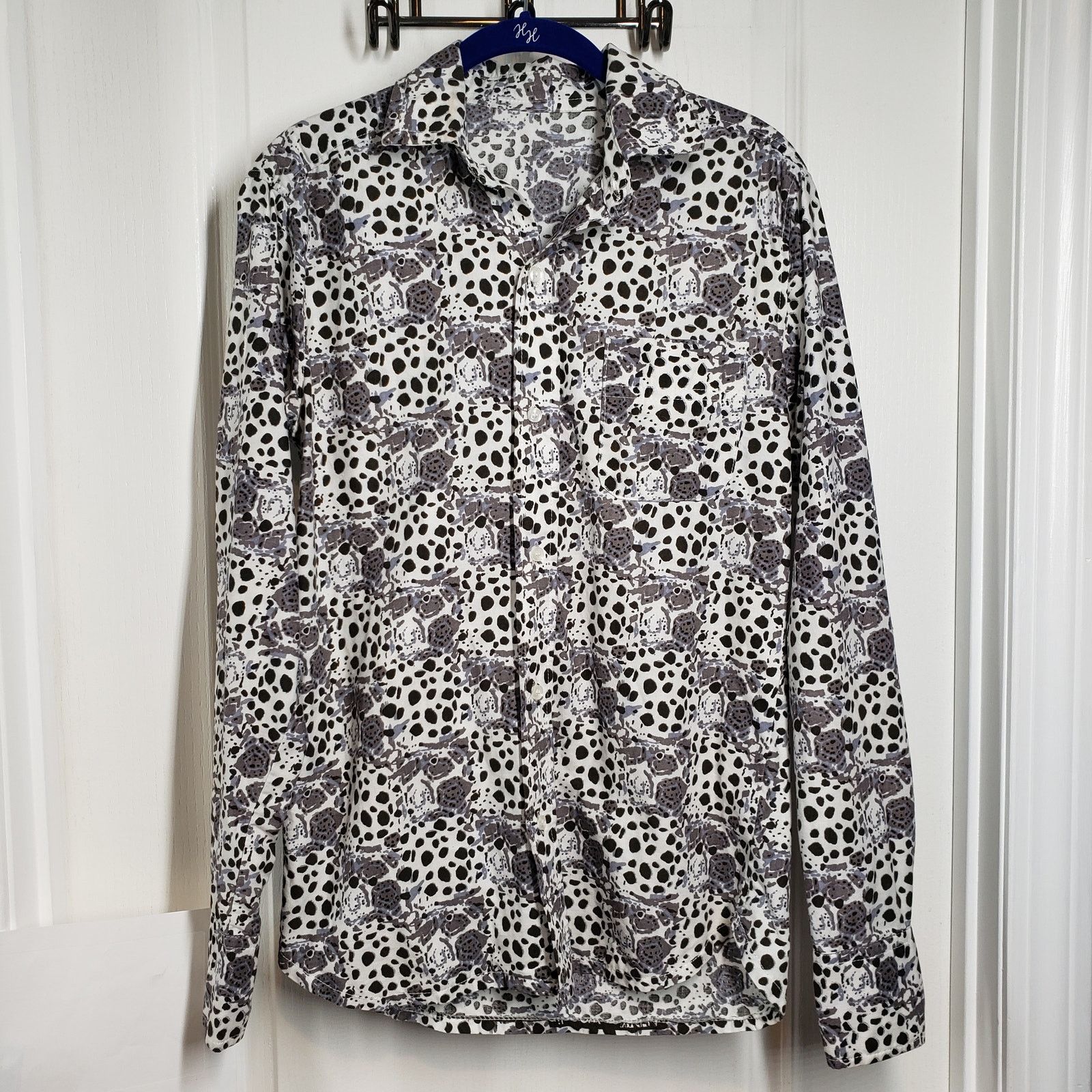 Other Animal Print Block Print Button Up Shirt Mens Small White Size US S / EU 44-46 / 1 - 19 Thumbnail