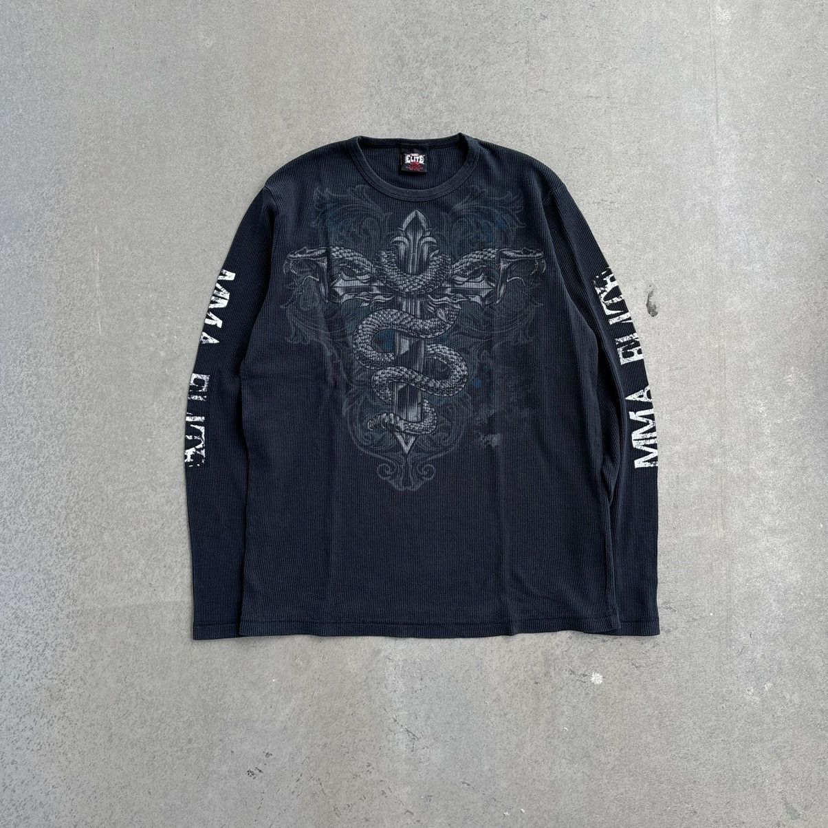 Affliction × Tapout Vintage Y2K MMA Elite Black Thermal Affliction Gothic XL Size US XL / EU 56 / 4 - 1 Thumbnail