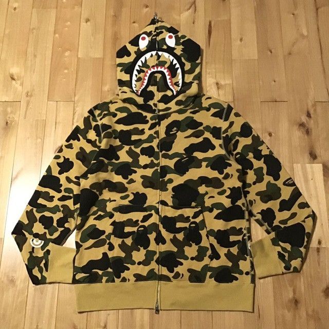 Bape BAPE 1st camo yellow shark full zip hoodie a bathing ape Size US L / EU 52-54 / 3 - 1 Thumbnail