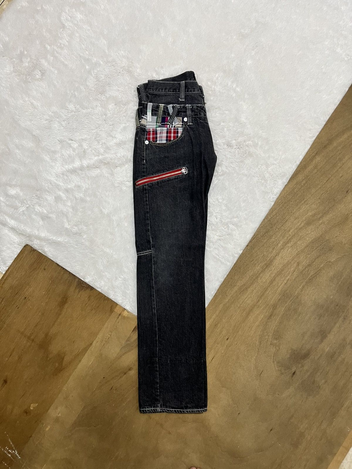 Other Dominate Patchwork Zip Detail Washed Denim Pants Size US 31 - 8 Thumbnail