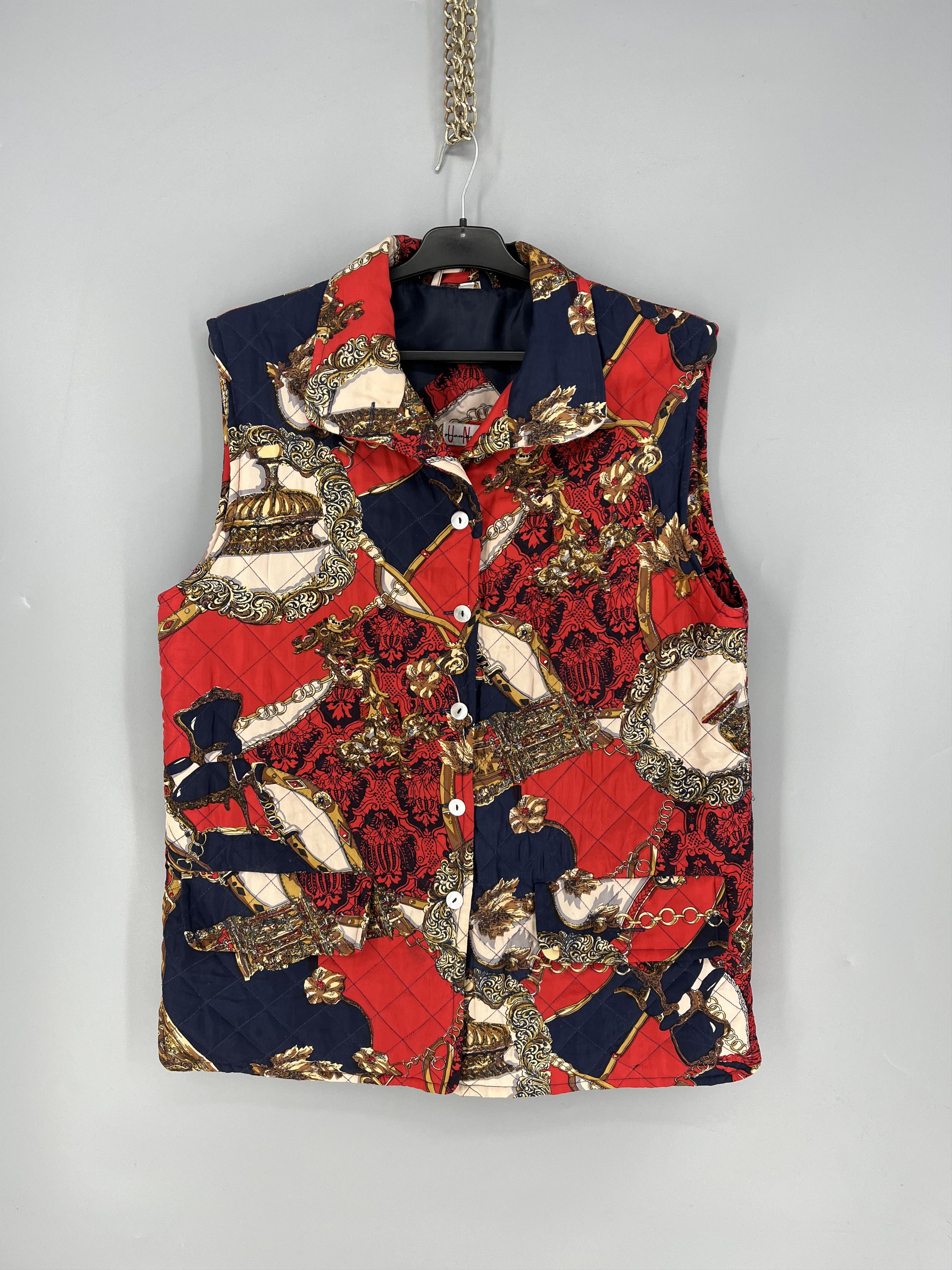 Vintage Vintage U No Quilted Baroque Print Vest Waistcoat Size 40 Size M / US 6-8 / IT 42-44 - 2 Thumbnail