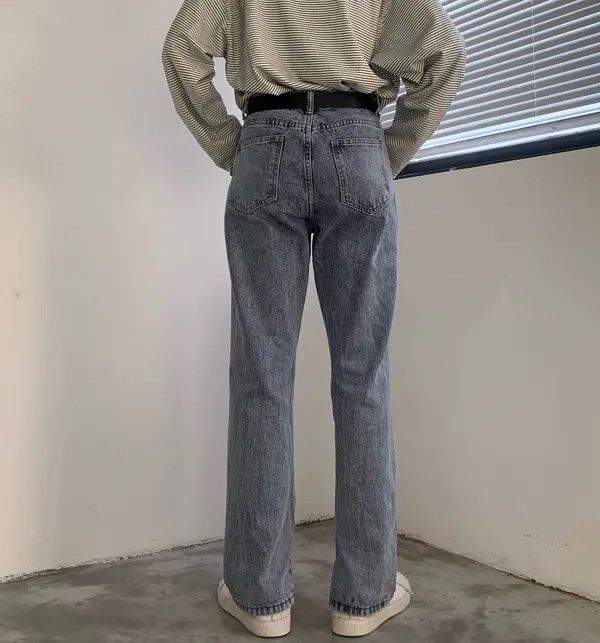 Designer Vintage washed loose straight versatile flared jeans Size US 32 / EU 48 - 5 Thumbnail
