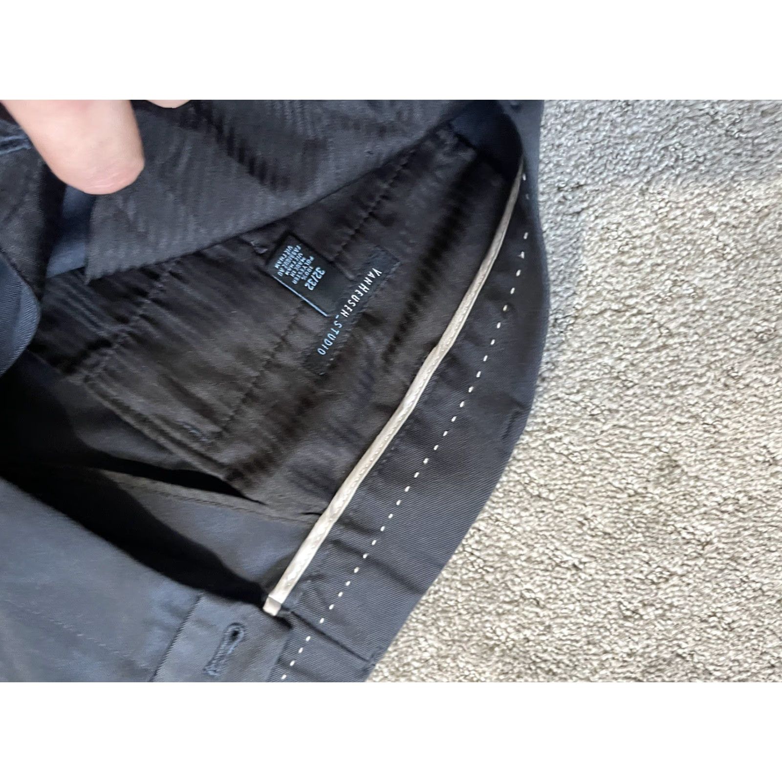 Van Heusen van Heusen Studio Straight Leg Dress Pants Men's 32x32 Flat Front Black Size US 32 / EU 48 - 5 Thumbnail